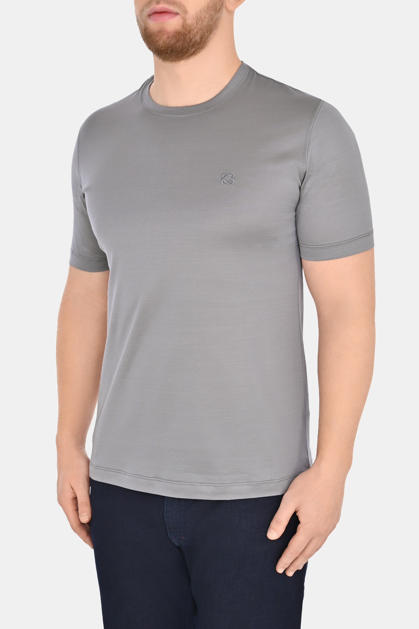Базовая хлопковая футболка CASTANGIA DM66, цвет: Серый, Мужской