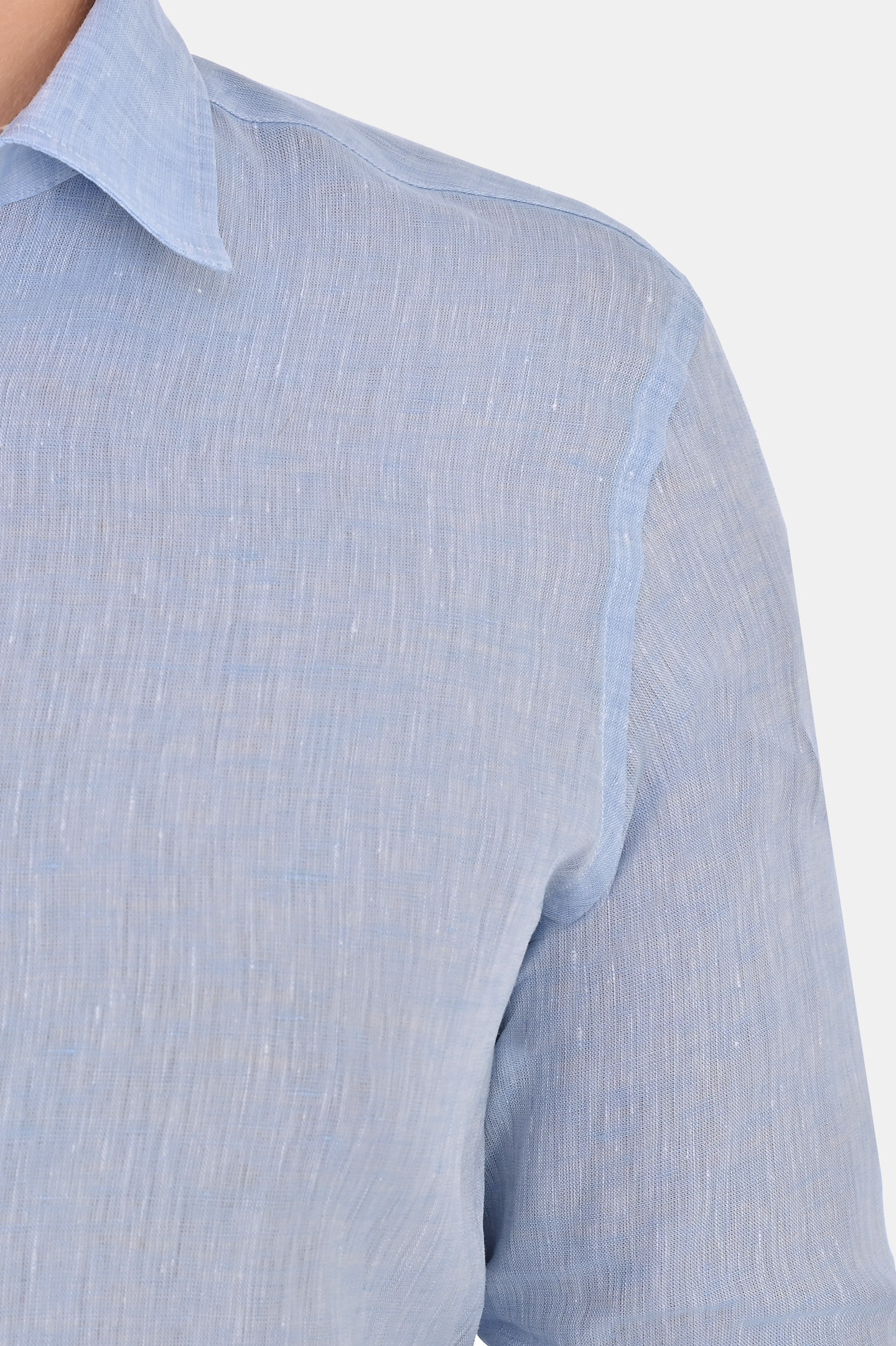 Льняная классическая рубашка CANALI GL03099 L777, цвет: Голубой, Мужской