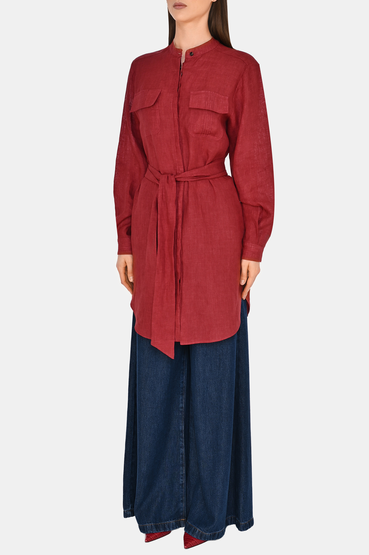 Платье+пояс KITON D59365K0903E0, цвет: Бордовый, Женский