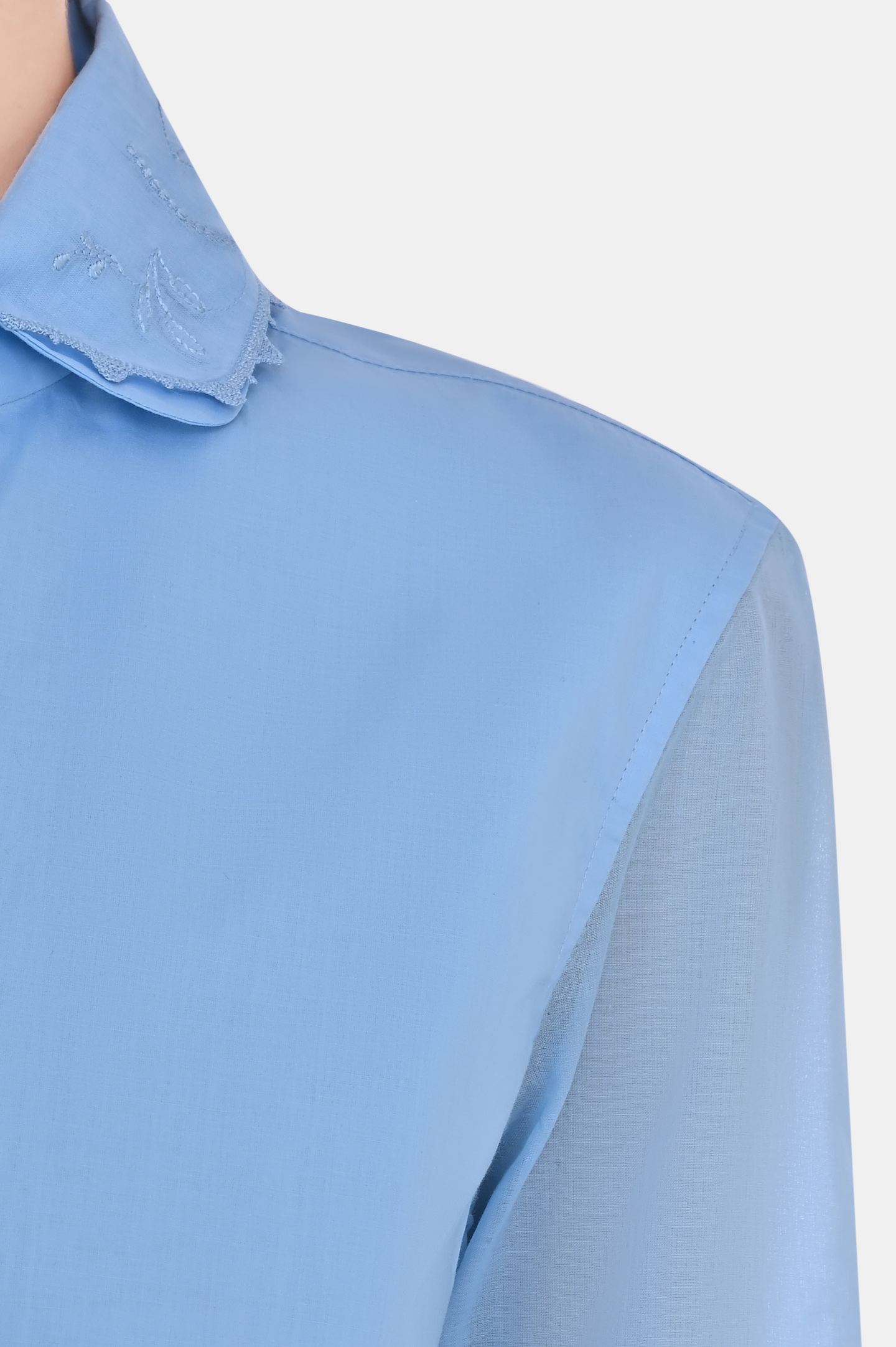 Блуза ERMANNO SCERVINO D422K330HQQ, цвет: Голубой, Женский