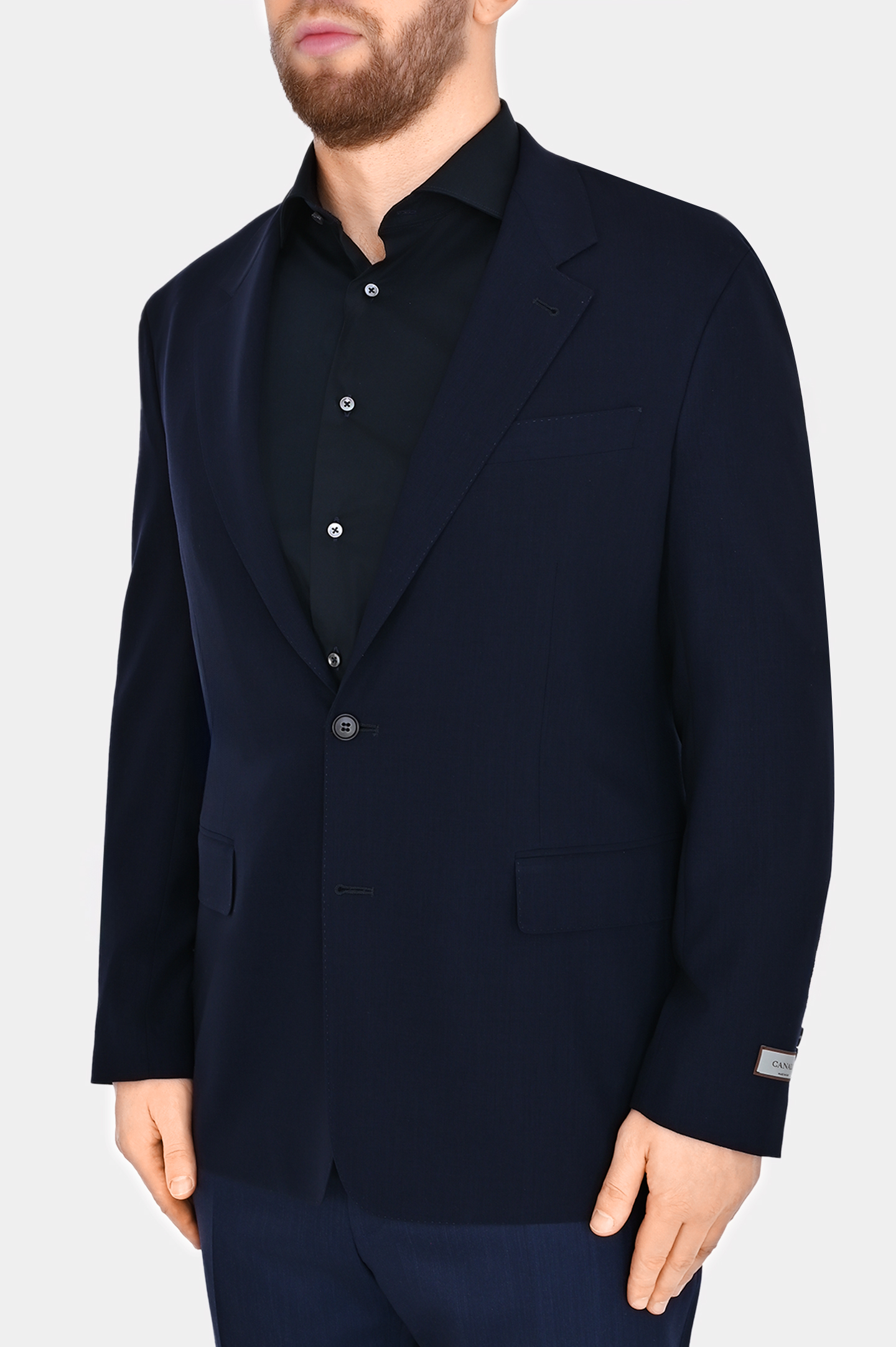 Пиджак из шерсти однобортный CANALI AR05002 17290, цвет: Темно-синий, Мужской