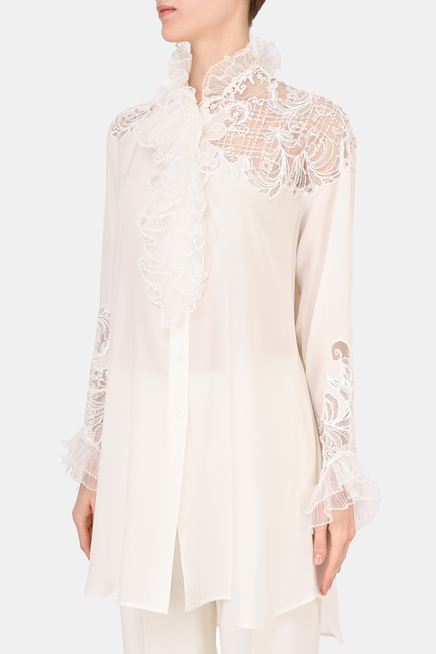 Блуза ERMANNO SCERVINO D392K710FDE, цвет: Молочный, Женский