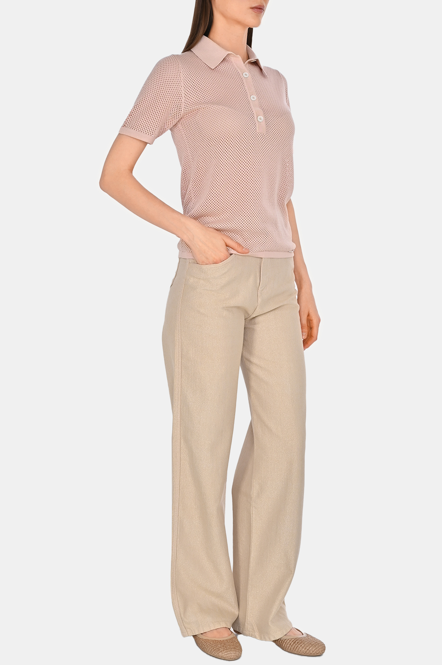Поло (Блуза) KITON D557141243, цвет: Розовый, Женский