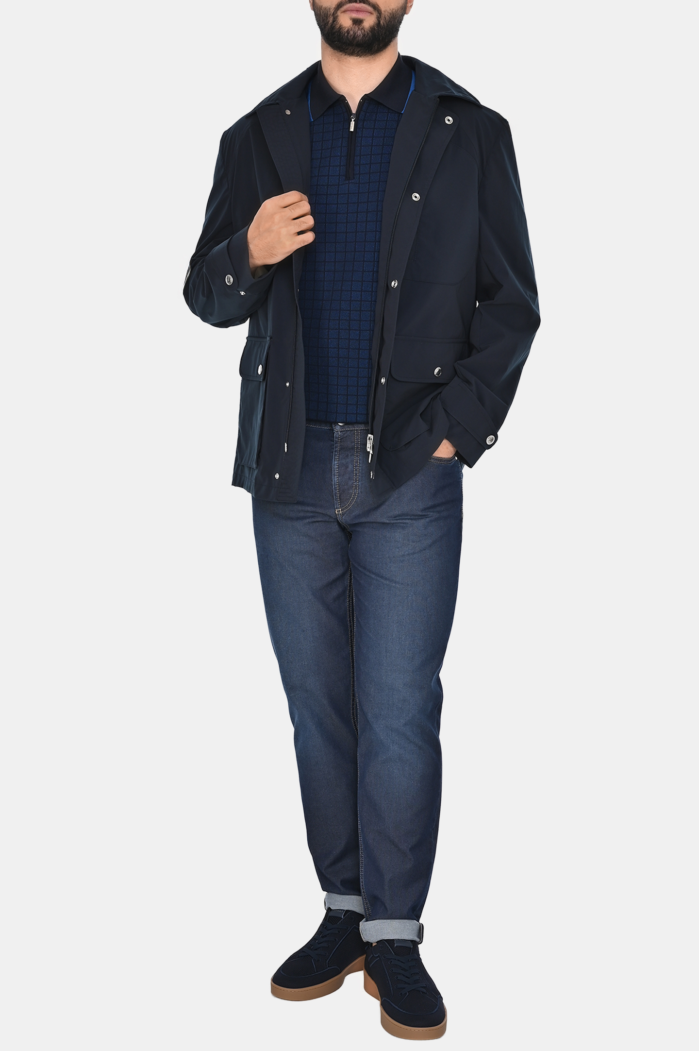 Куртка BRUNELLO  CUCINELLI MR4566490, цвет: Темно-синий, Мужской