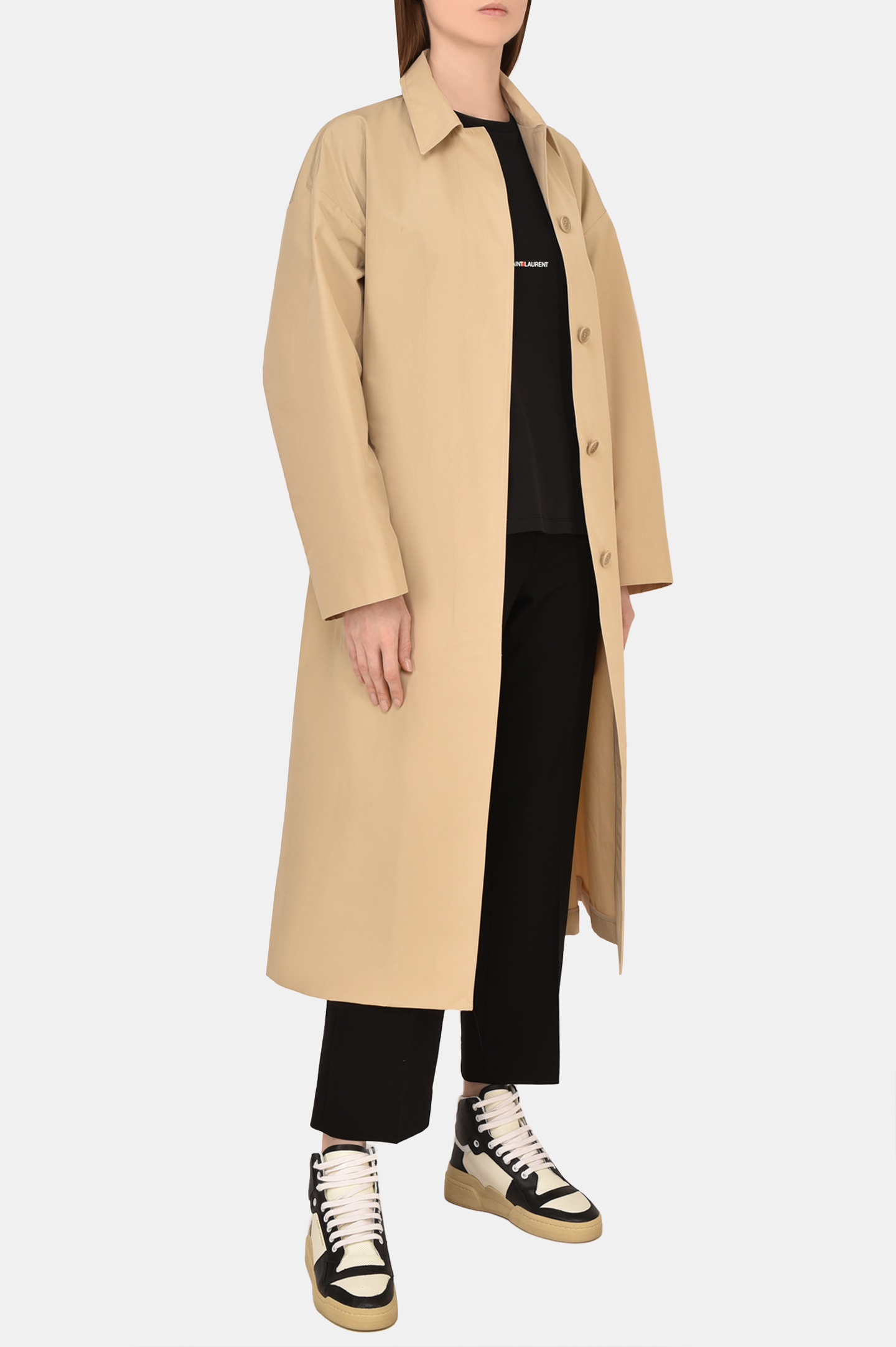 Футболка SAINT LAURENT 460876 YB2DQ 1000, цвет: Черный, Женский