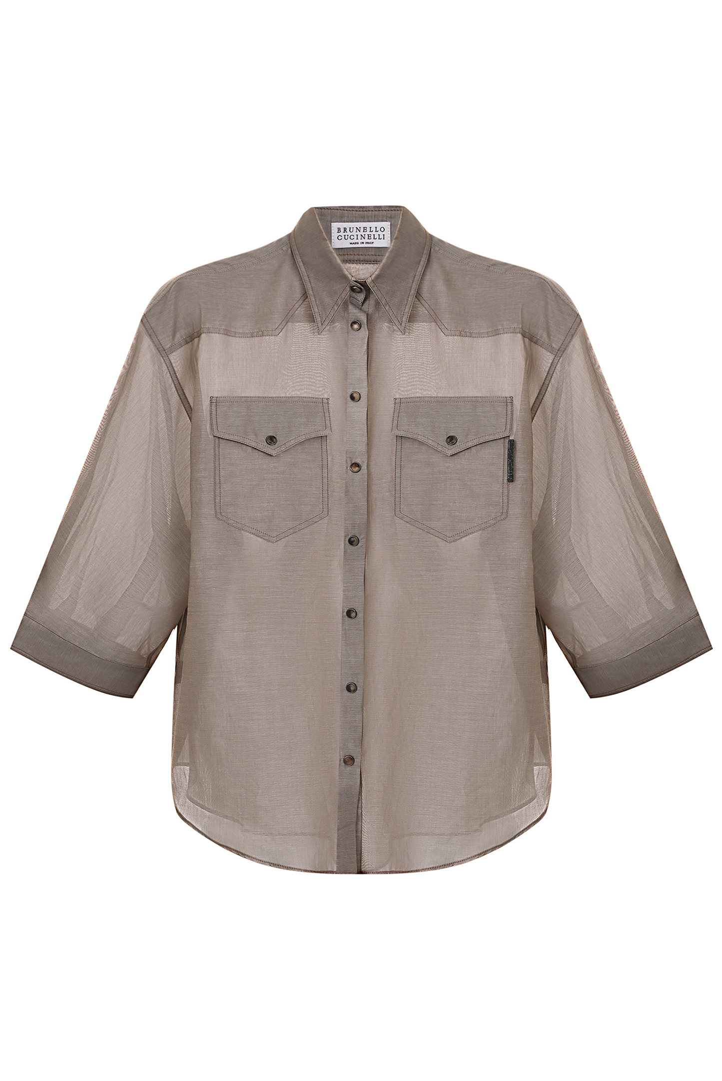 Рубашка (Блуза) BRUNELLO  CUCINELLI MH794MF117, цвет: Серый, Женский