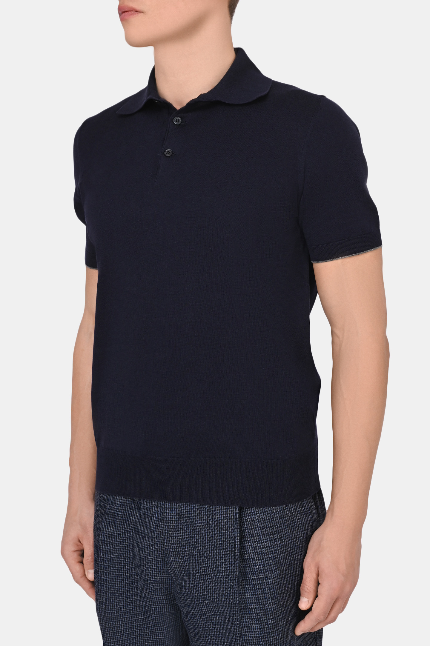 Поло BRUNELLO  CUCINELLI M29800125, цвет: Синий, Мужской