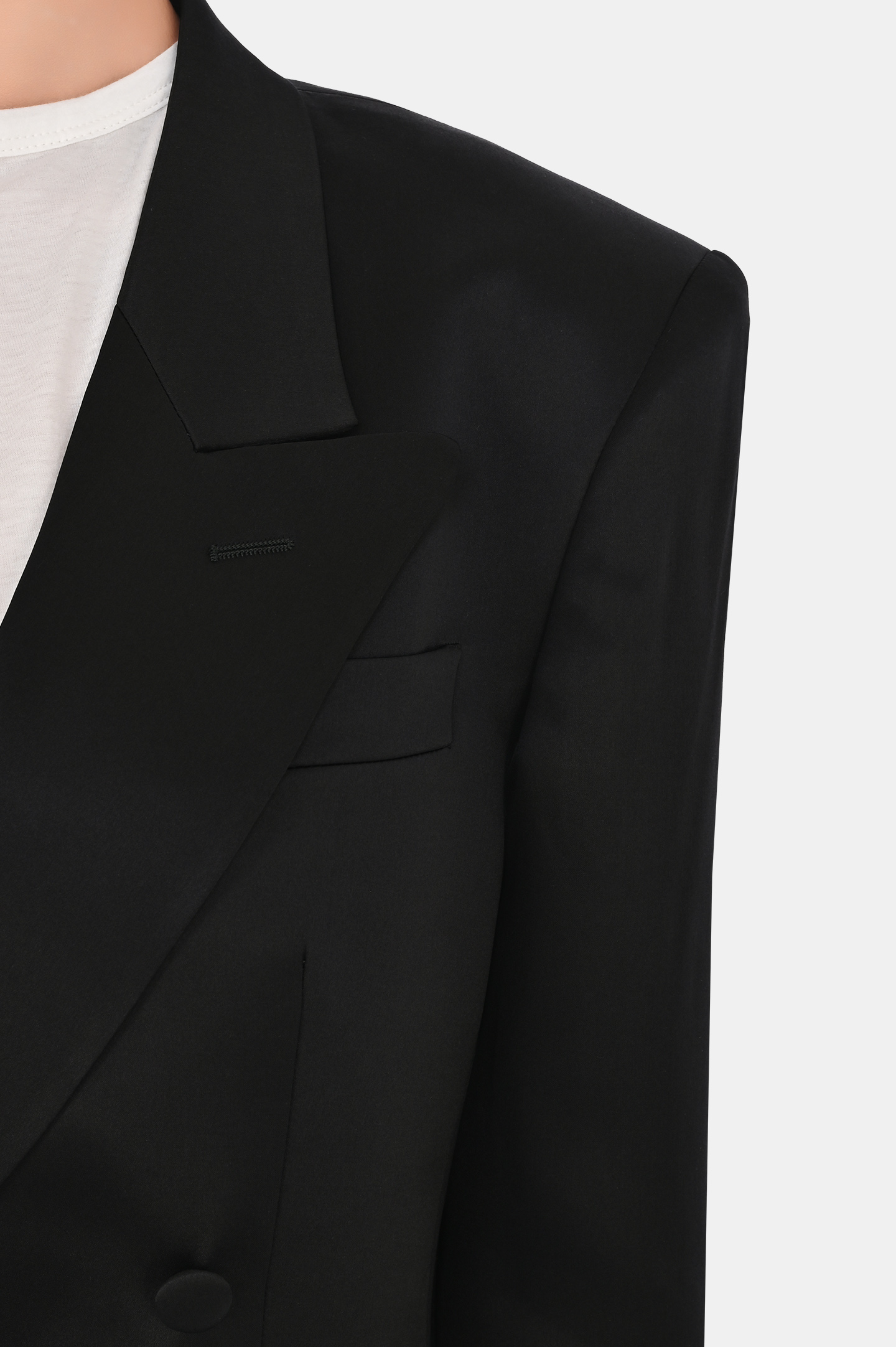 Жакет из шелка двухбортный с карманами JACOB LEE WSB047SS24-1SSB, цвет: Черный, Женский