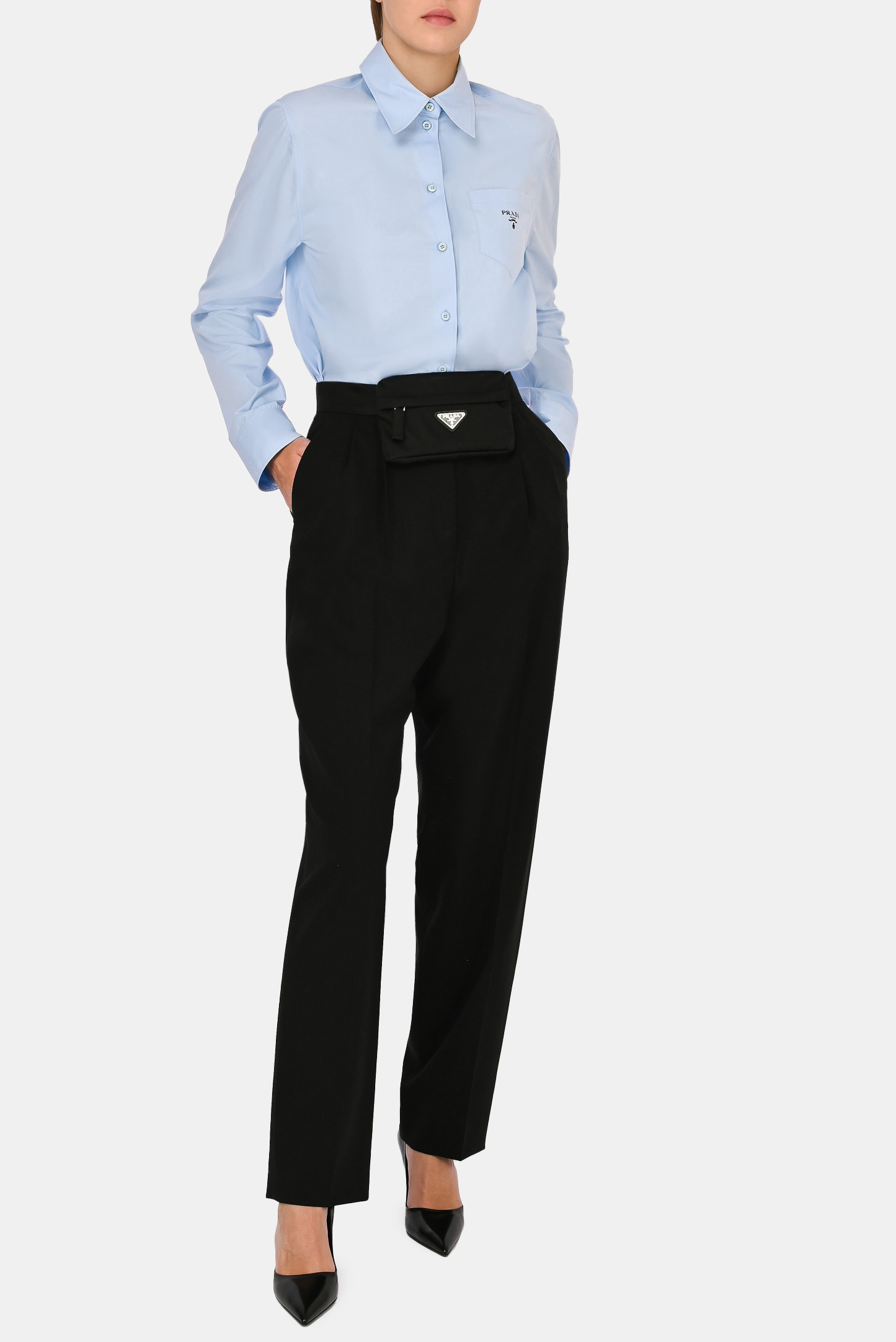 Брюки PRADA P262E S 212, цвет: Черный, Женский