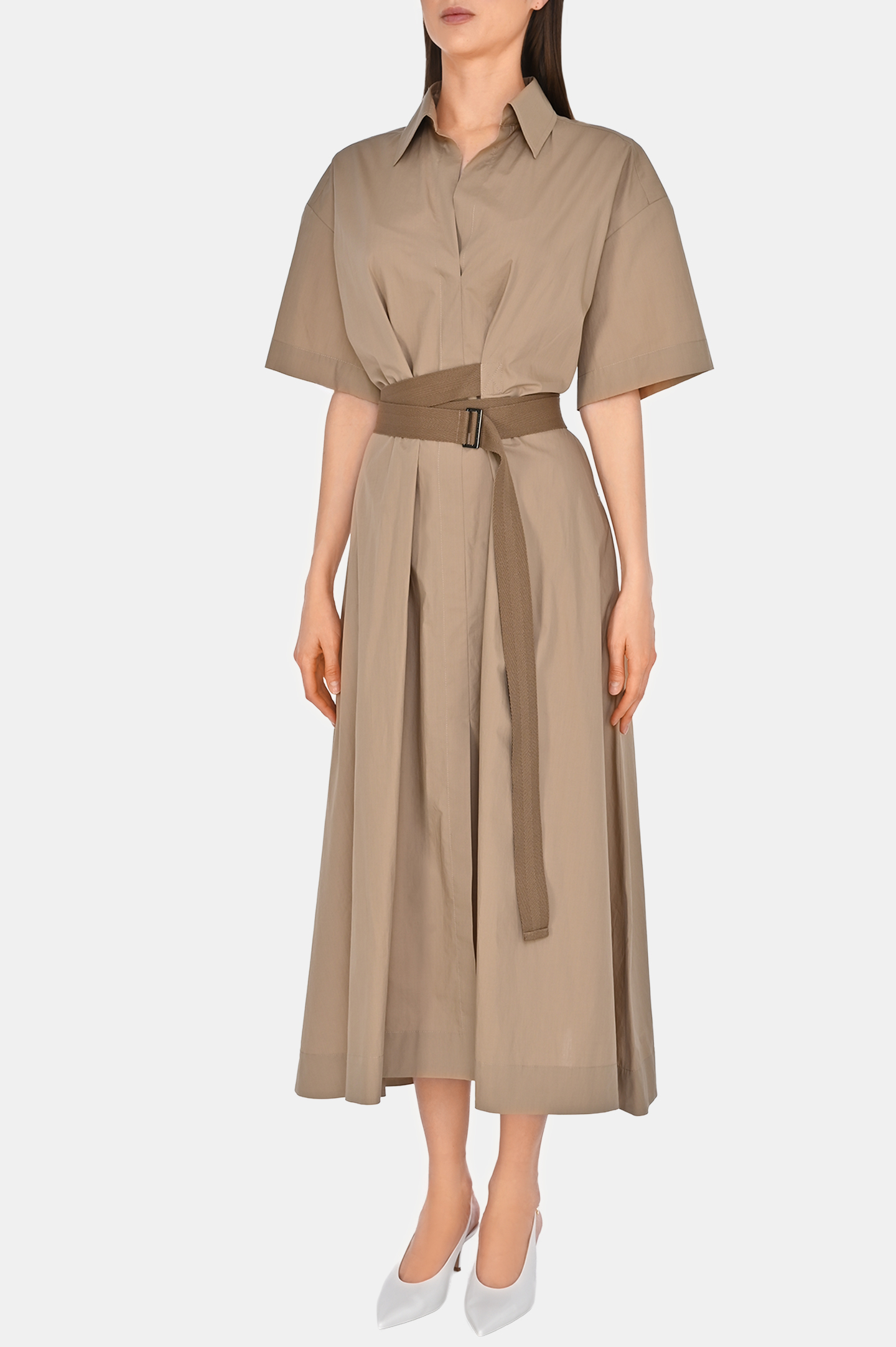 Платье+пояс BRUNELLO  CUCINELLI M0H93A5306, цвет: Бежевый, Женский