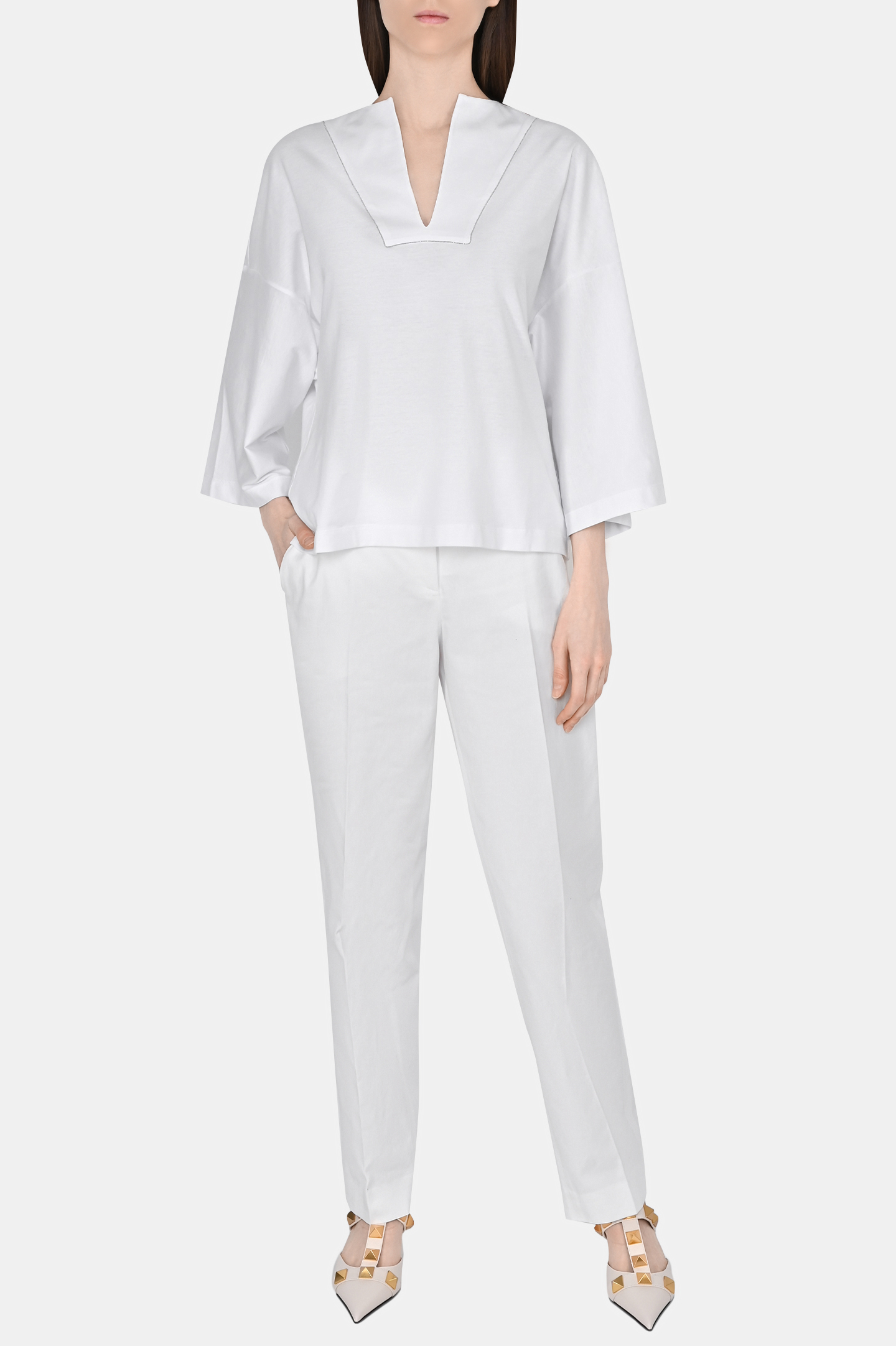 Блуза FABIANA FILIPPI JED273W136D323, цвет: Белый, Женский