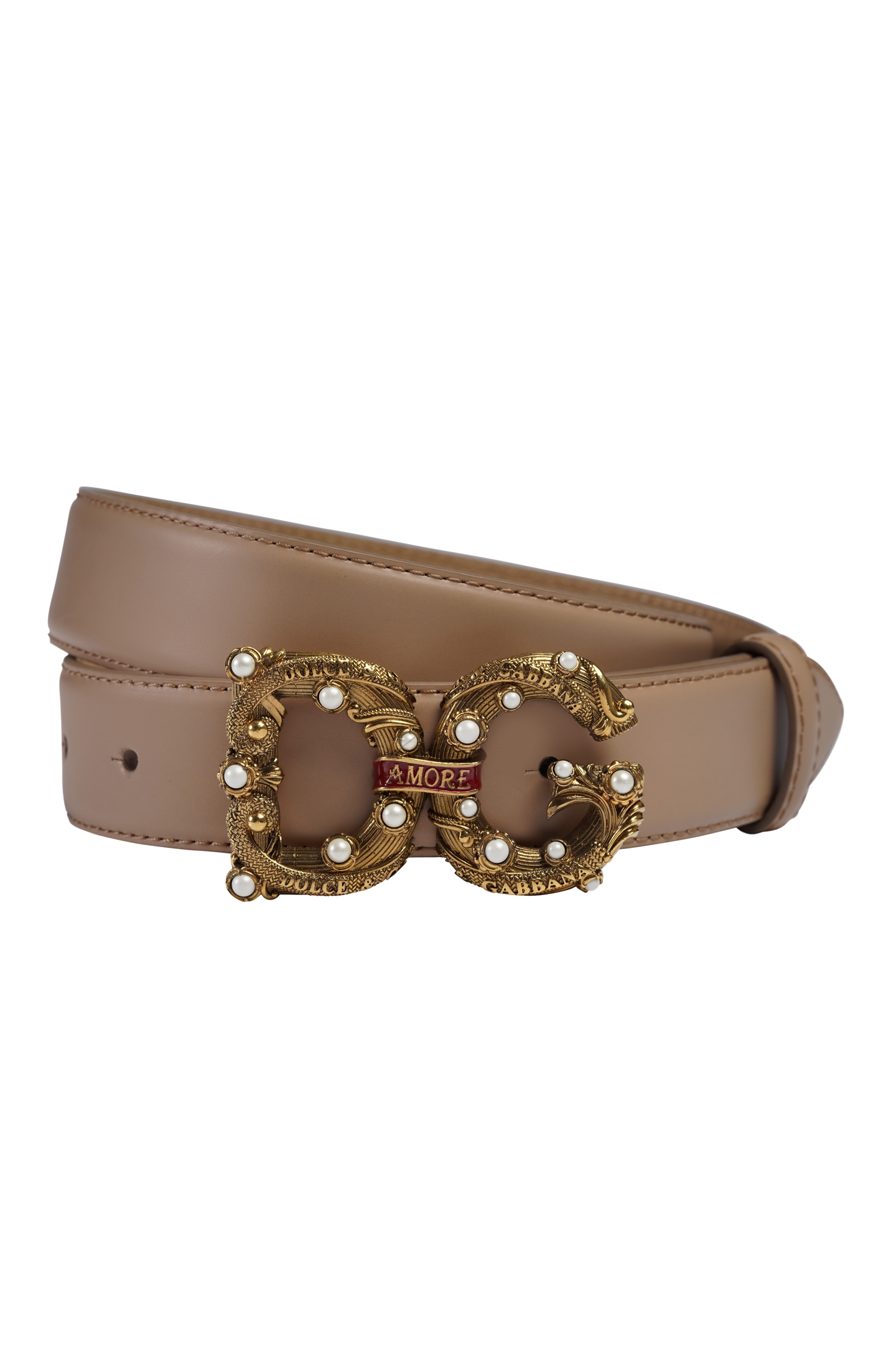 Ремень DOLCE & GABBANA BE1335 AK133, цвет: Бежевый, Женский