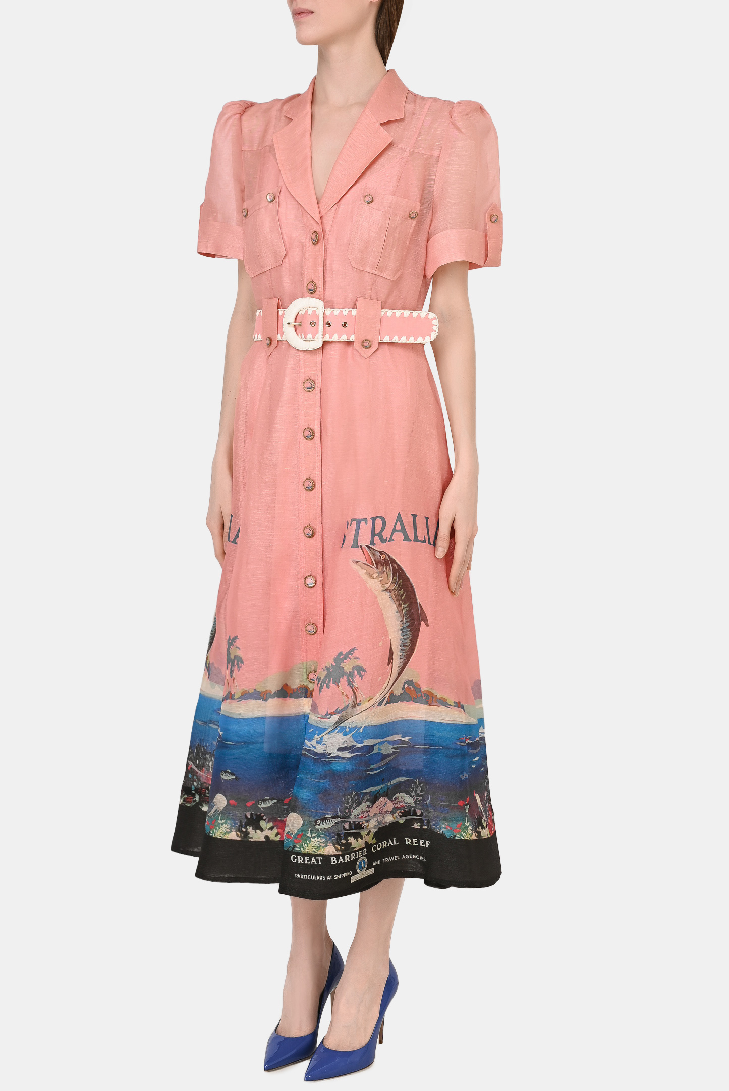 Платье ZIMMERMANN 2947DPOS, цвет: Розовый, Женский