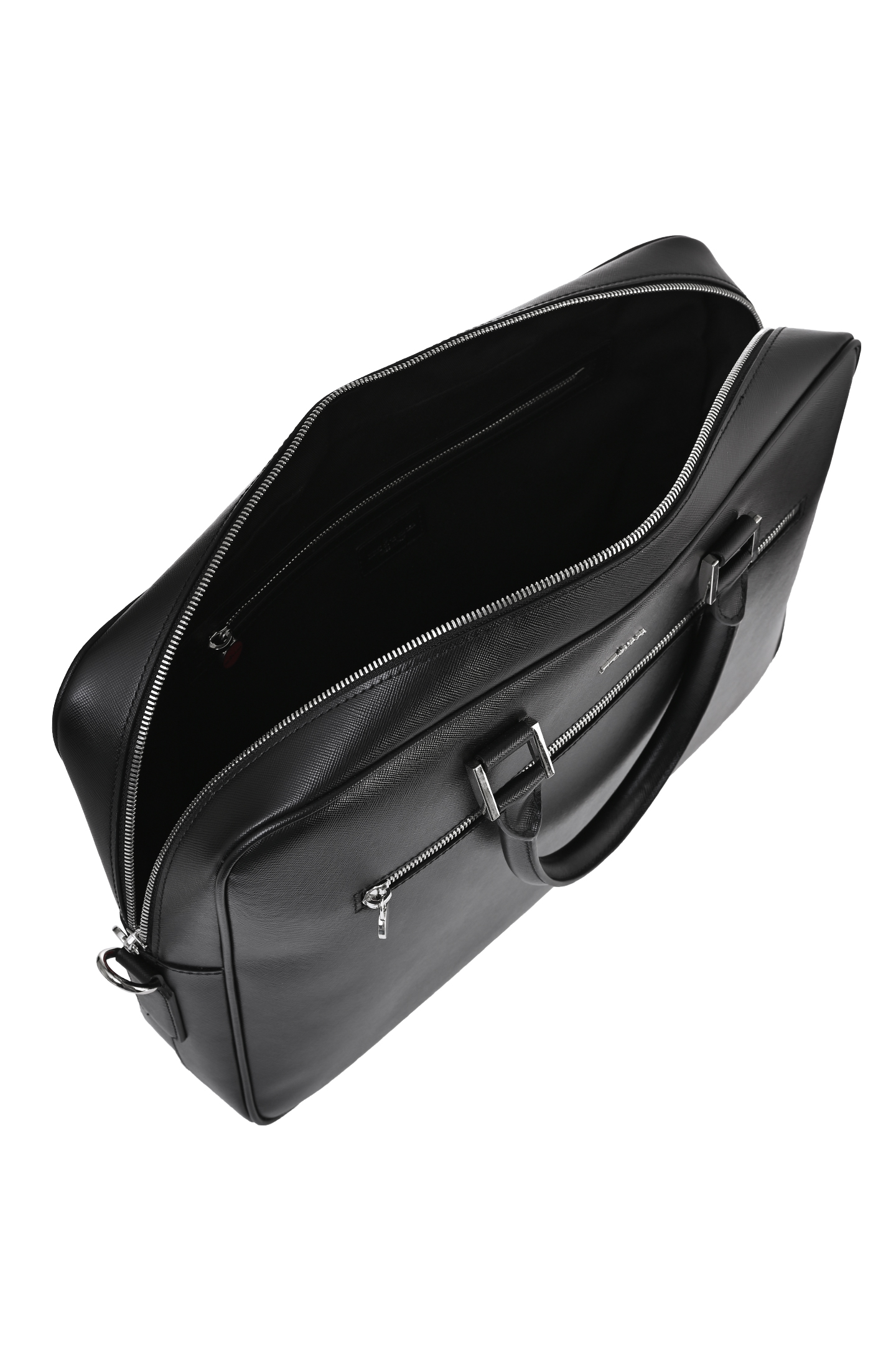 Кожаная сумка для ноутбука KITON UBA0007N01, цвет: Черный, Мужской