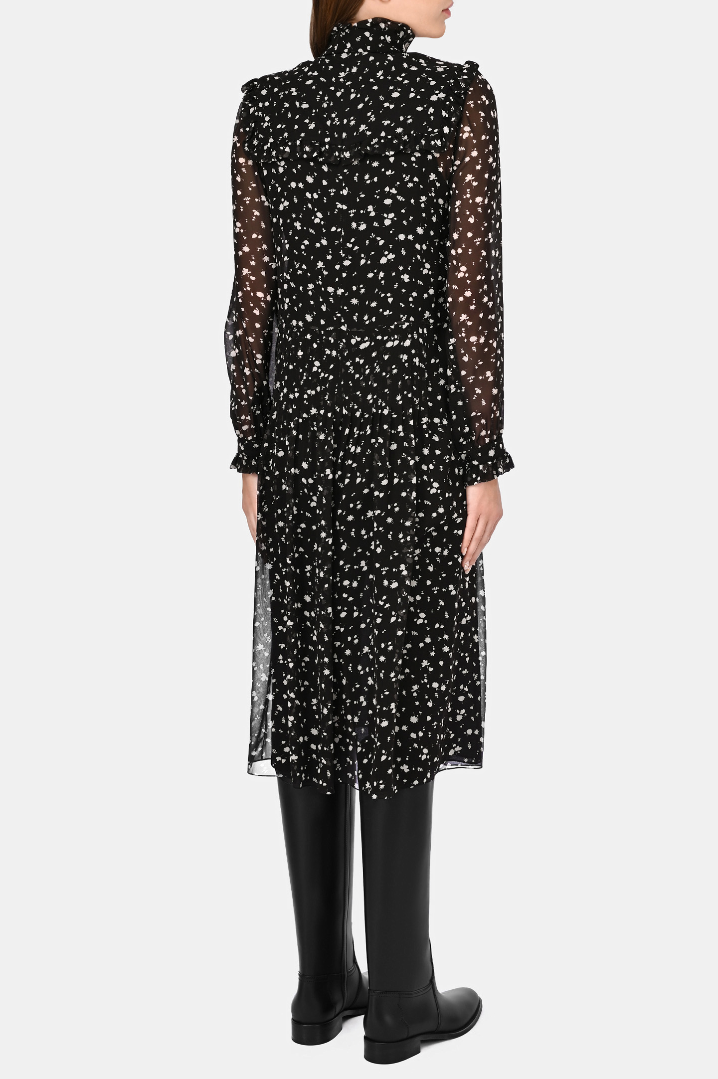 Платье SAINT LAURENT 660924 Y5D30, цвет: Черно-белый, Женский