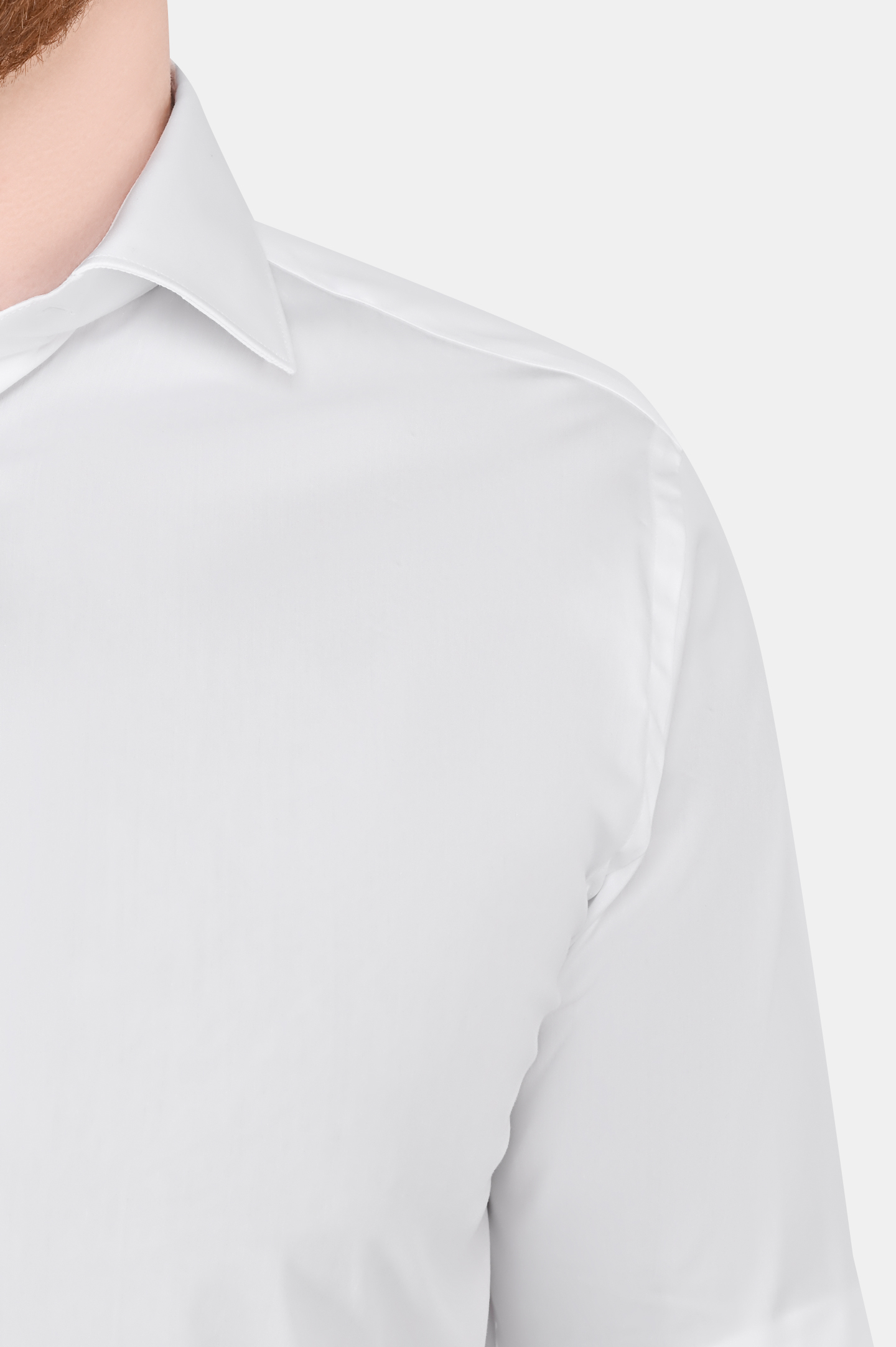 Рубашка из смеси хлопка, полиамида и эластана CANALI GA01222 7C3, цвет: Белый, Мужской