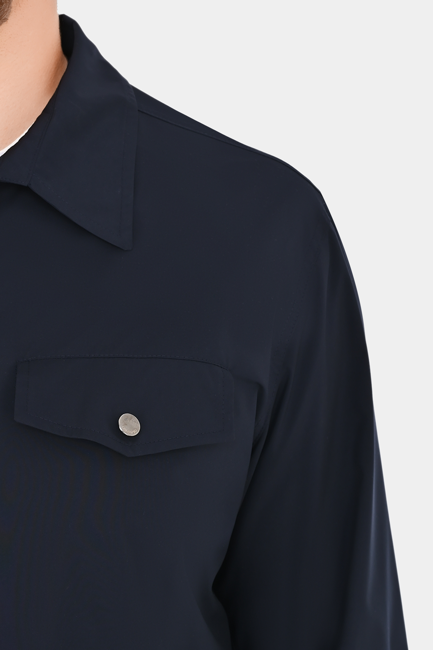 Куртка на кнопках с карманами COLOMBO GI00451/-/T0283, цвет: Темно-синий, Мужской