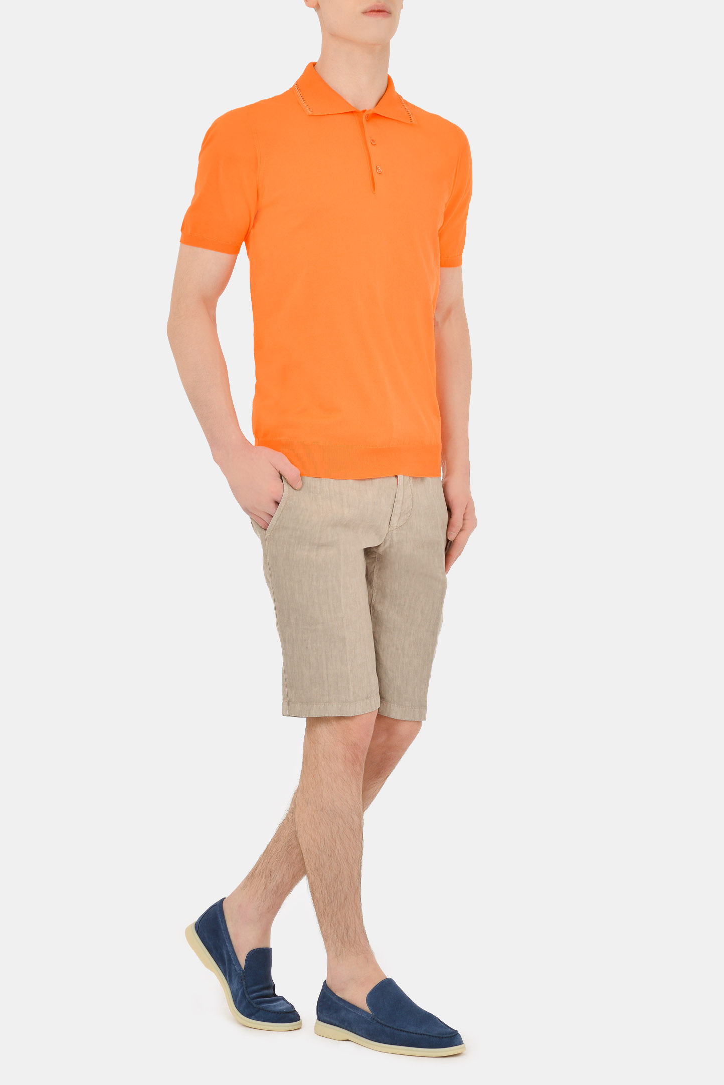 Поло KITON UK1243E21V11, цвет: Оранжевый, Мужской