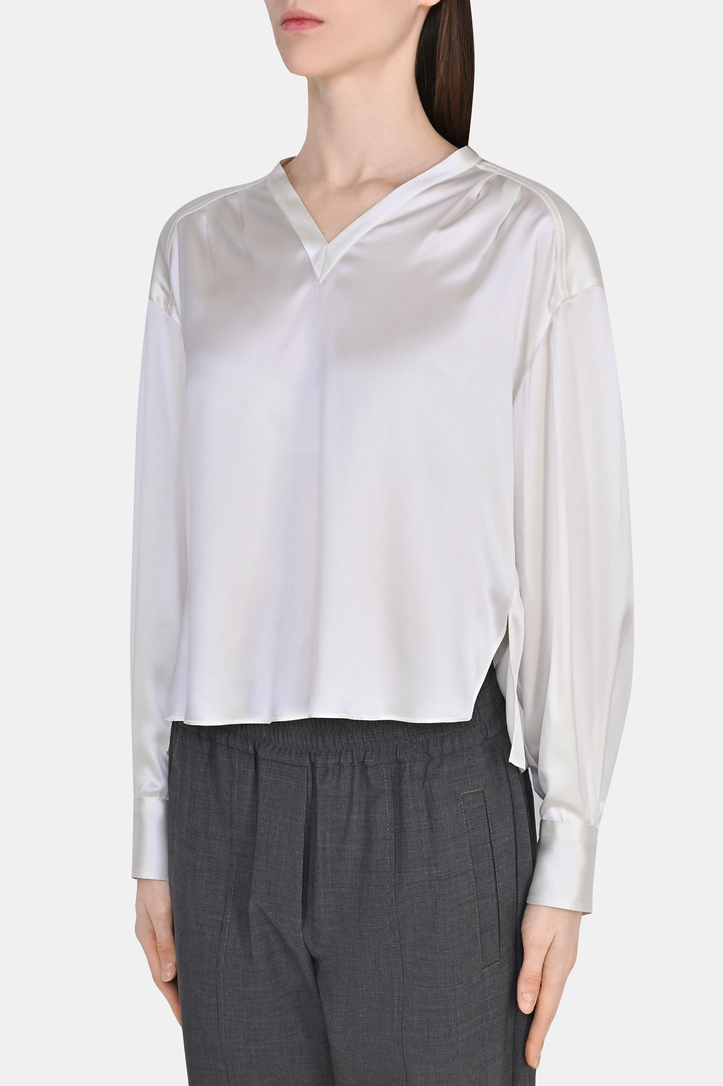 Блуза BRUNELLO  CUCINELLI MPC59BL100, цвет: Молочный, Женский
