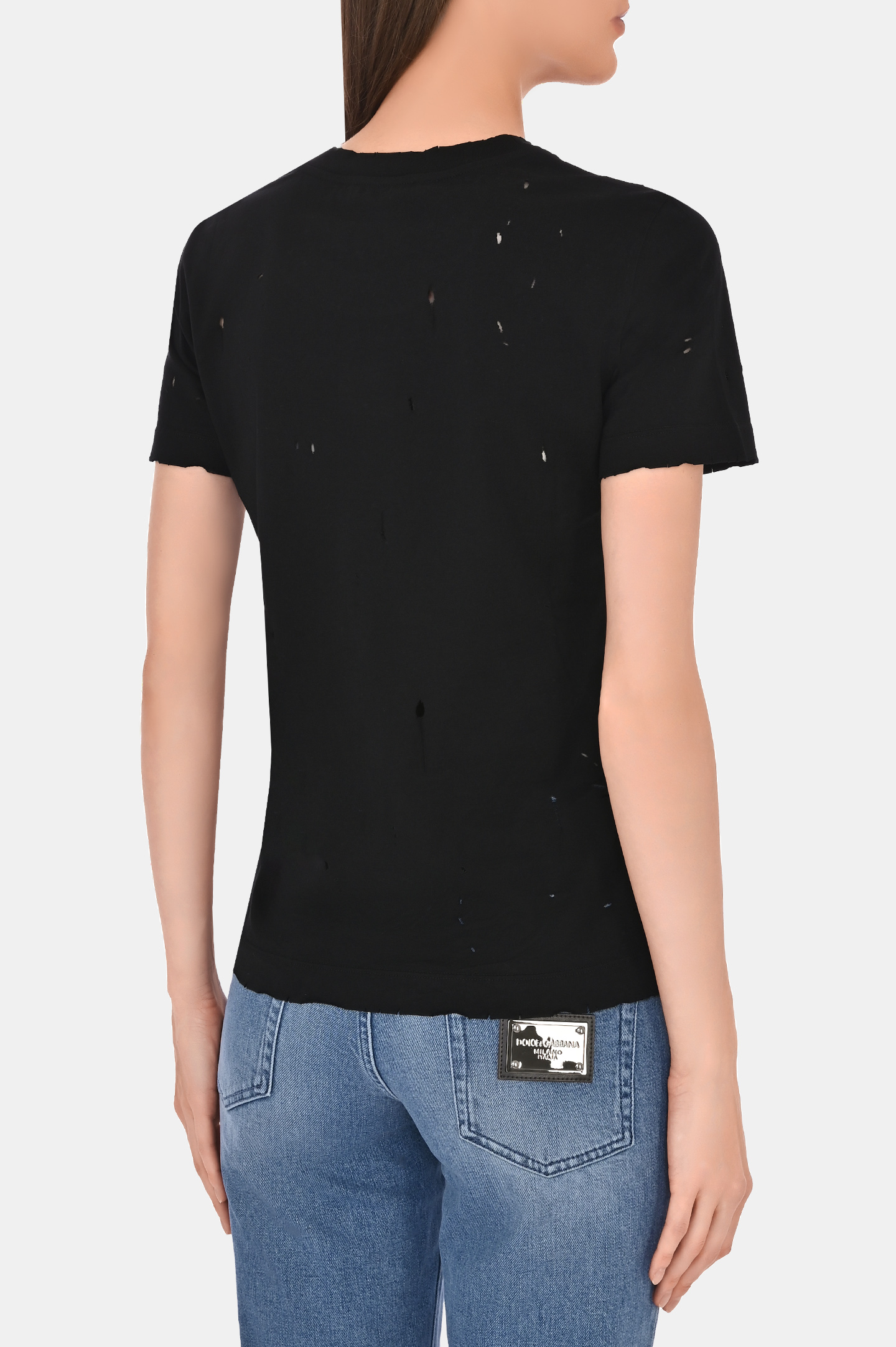 Футболка DOLCE & GABBANA F8T00T G7H4U, цвет: Черный, Женский