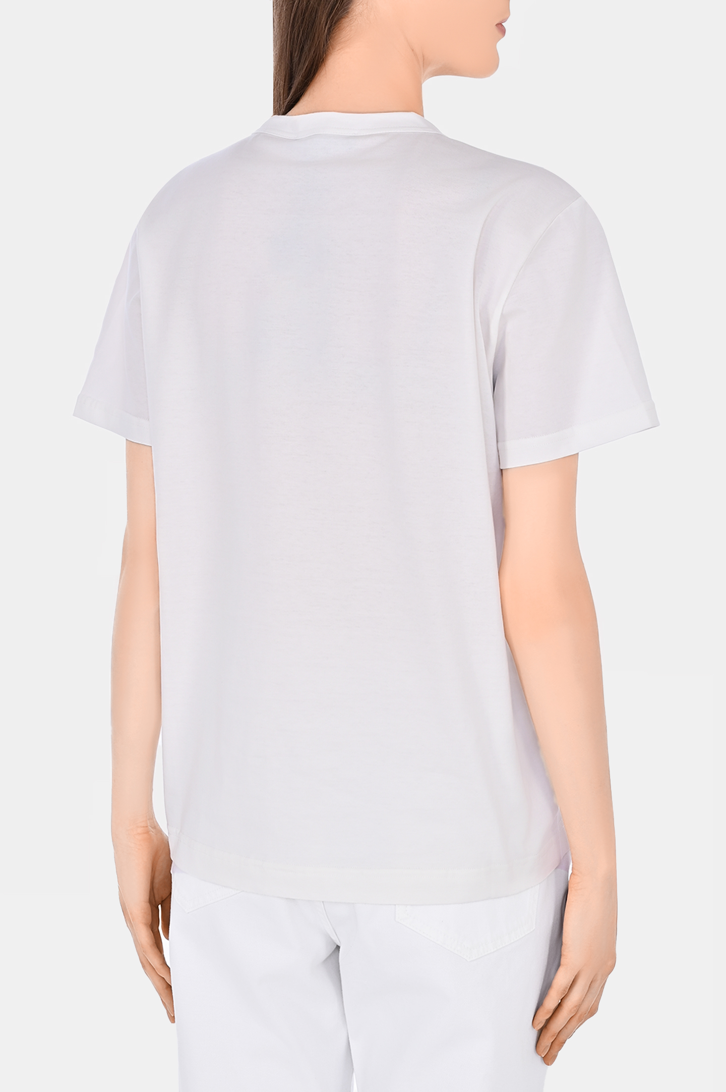 Хлопковая футболка с рисунком FABIANA FILIPPI JED274F445H445, цвет: Белый, Женский