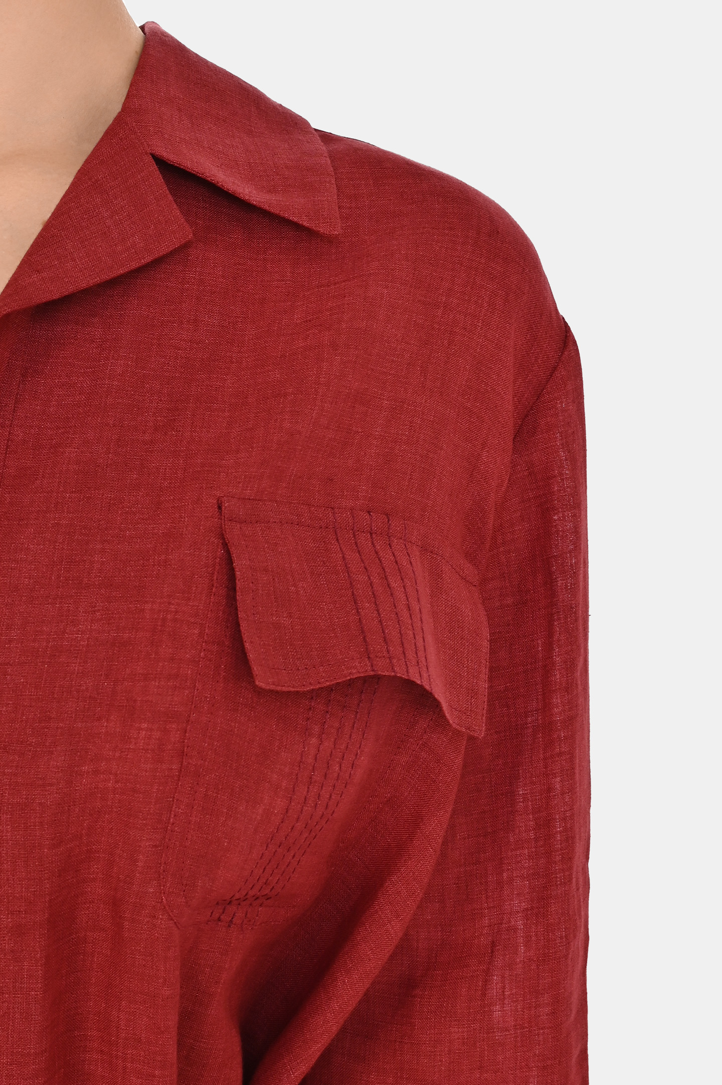 Блуза+пояс KITON D57418K0903E0, цвет: Бордовый, Женский