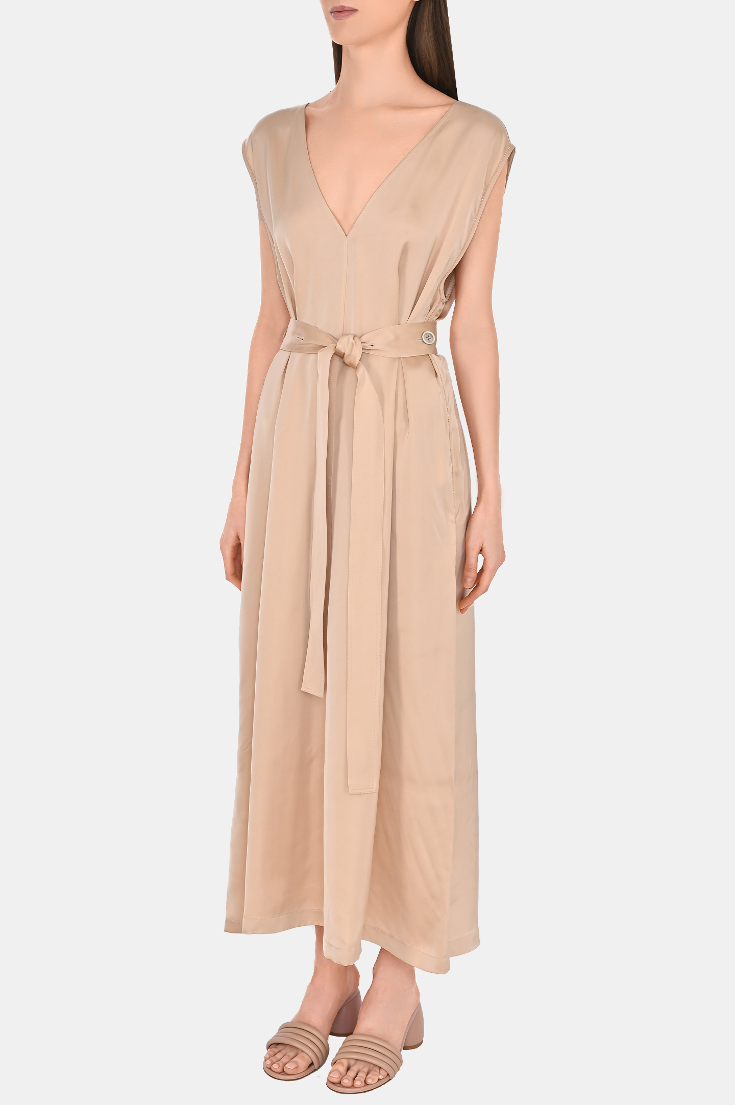 Платье с глубоким вырезом FABIANA FILIPPI ABD264F138 D623, цвет: Персиковый, Женский