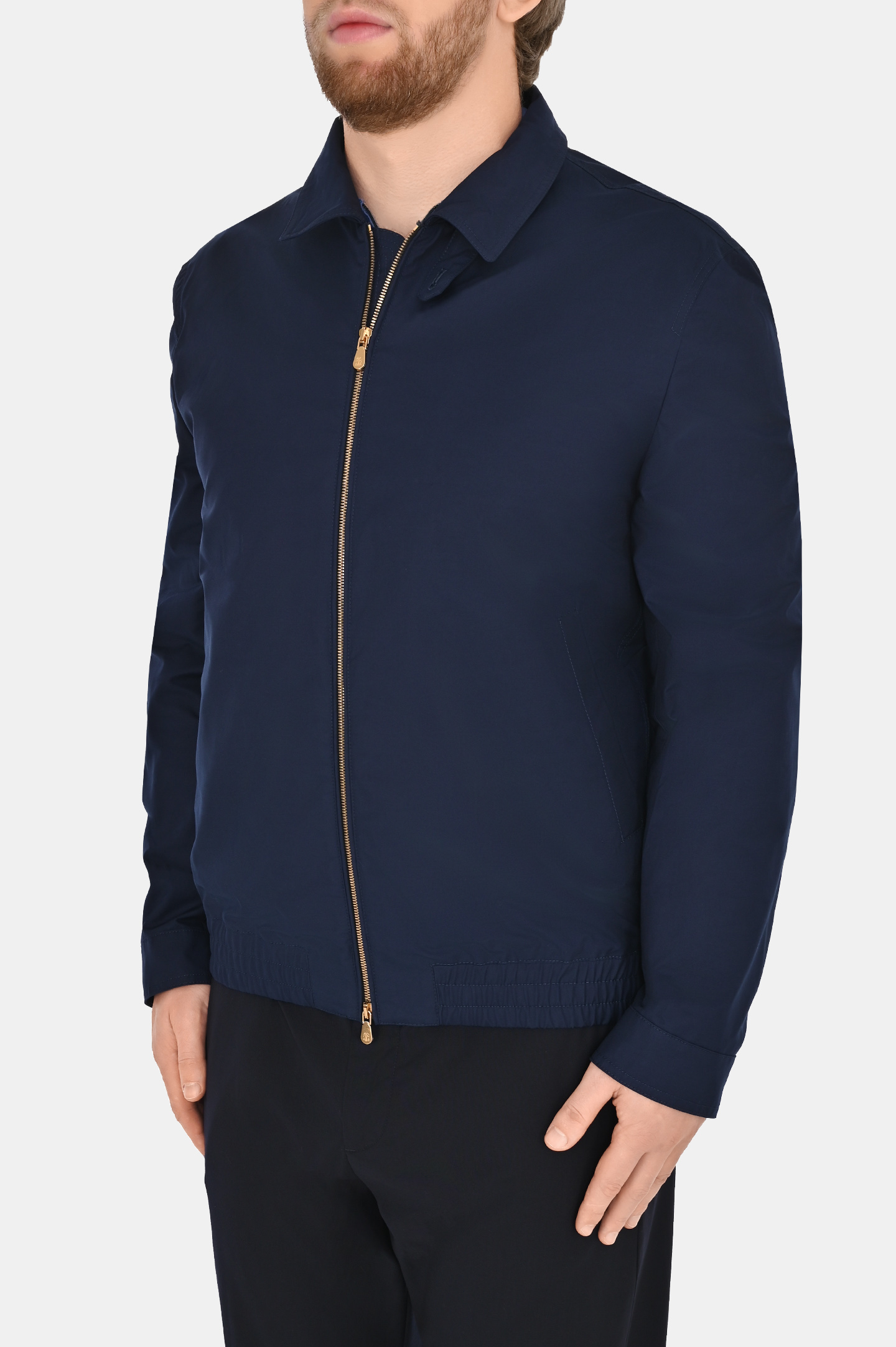 Легкая классическая куртка на молнии BRUNELLO  CUCINELLI MB4026205, цвет: Темно-синий, Мужской