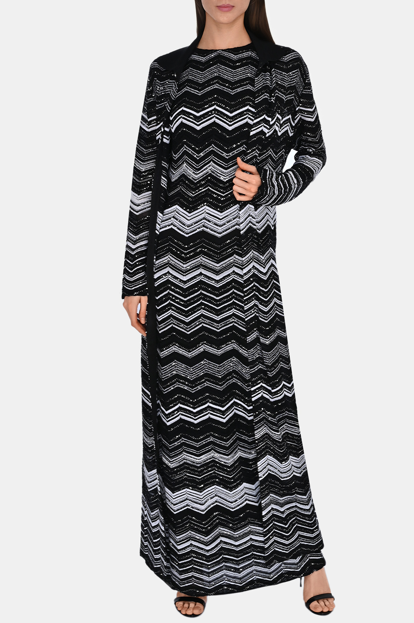 Кардиган MISSONI DS23SM2K-BK026B, цвет: Черно-белый, Женский