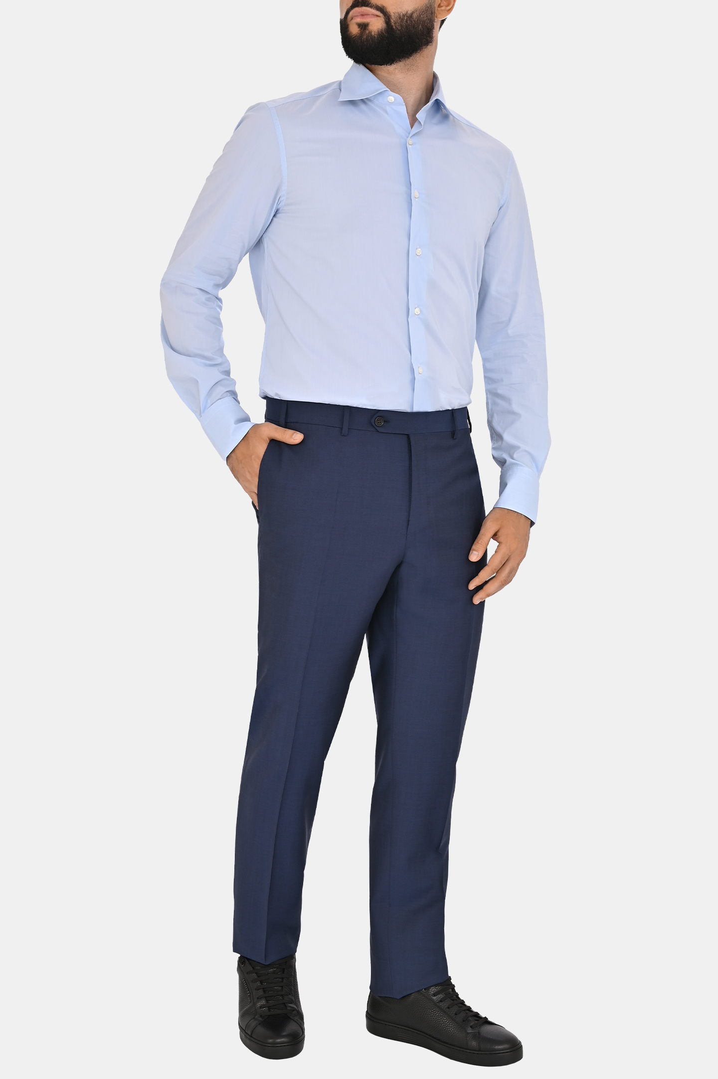Брюки CANALI AM00550 71019, цвет: Темно-синий, Мужской