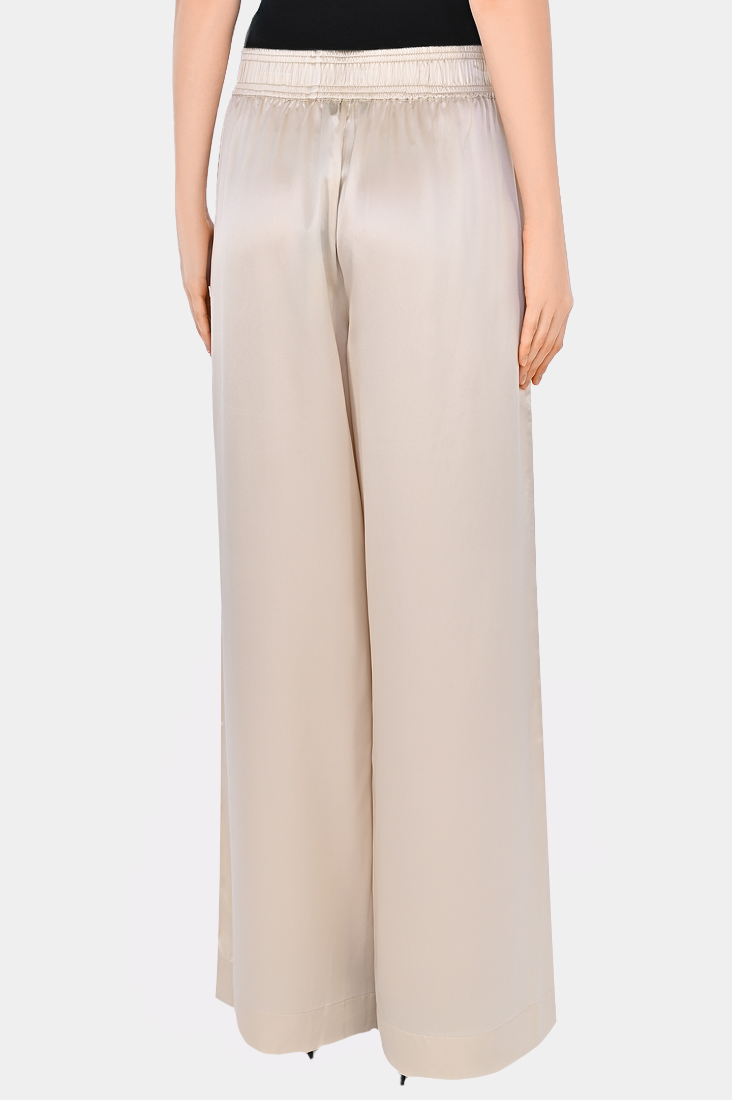 Широкие брюк из шелка JACOB LEE WSP008SS24PW, цвет: Светло-бежевый, Женский