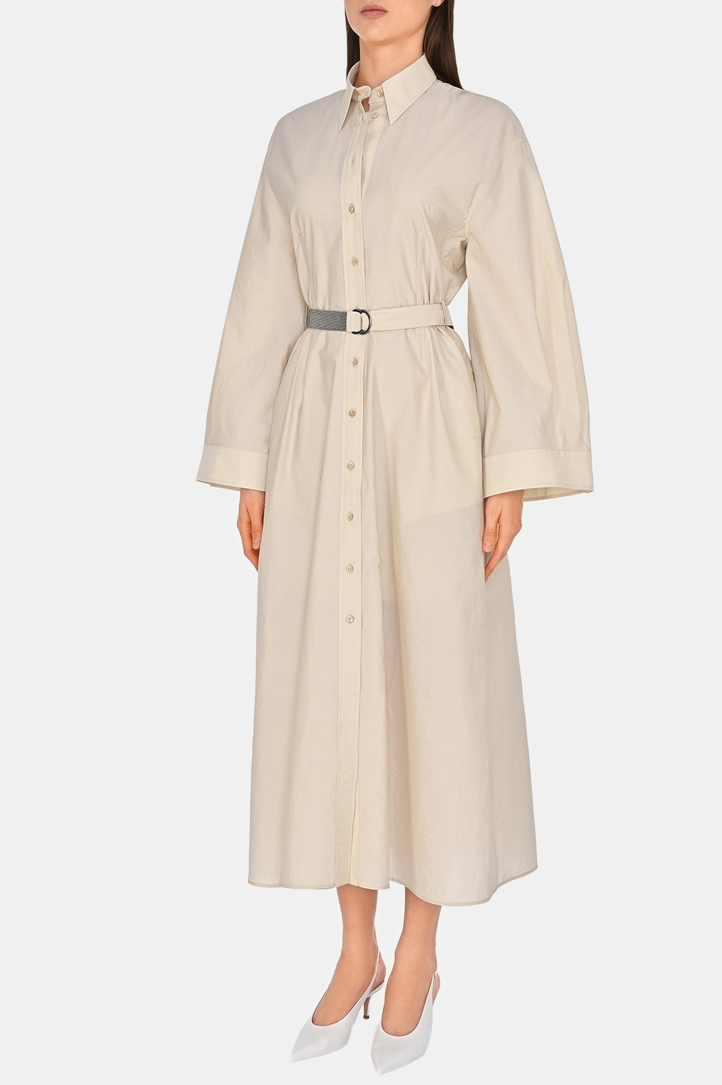 Платье+пояс BRUNELLO  CUCINELLI M0F79AHB46, цвет: Молочный, Женский