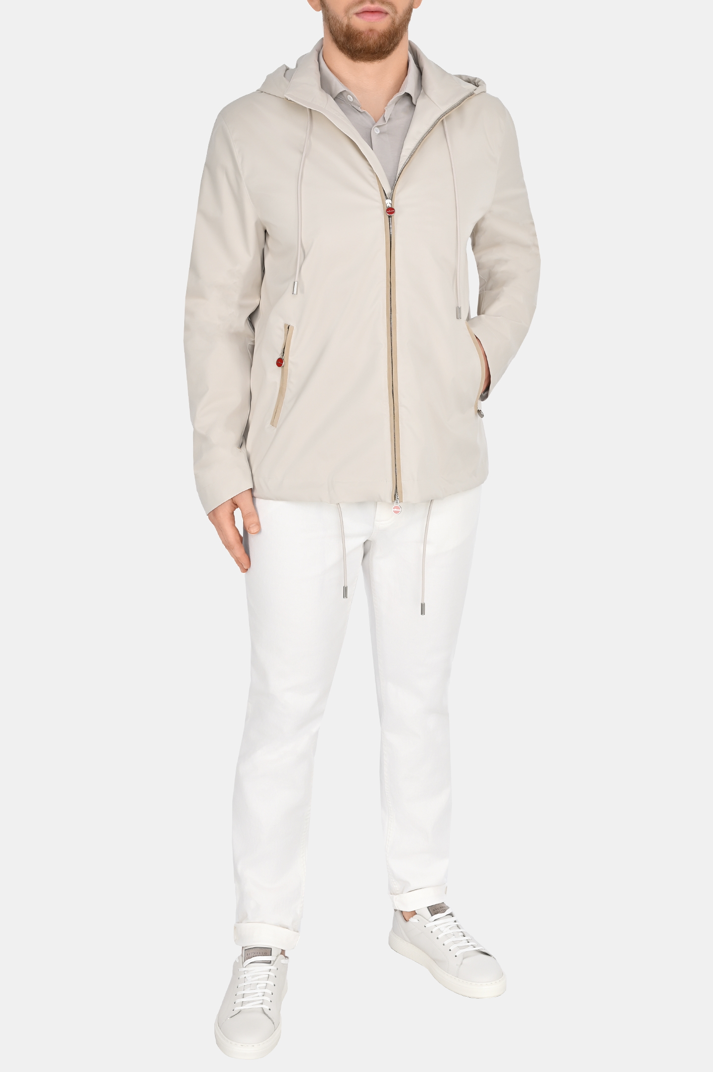 Куртка с капюшоном  KITON UW1780V0835C0, цвет: Молочный, Мужской