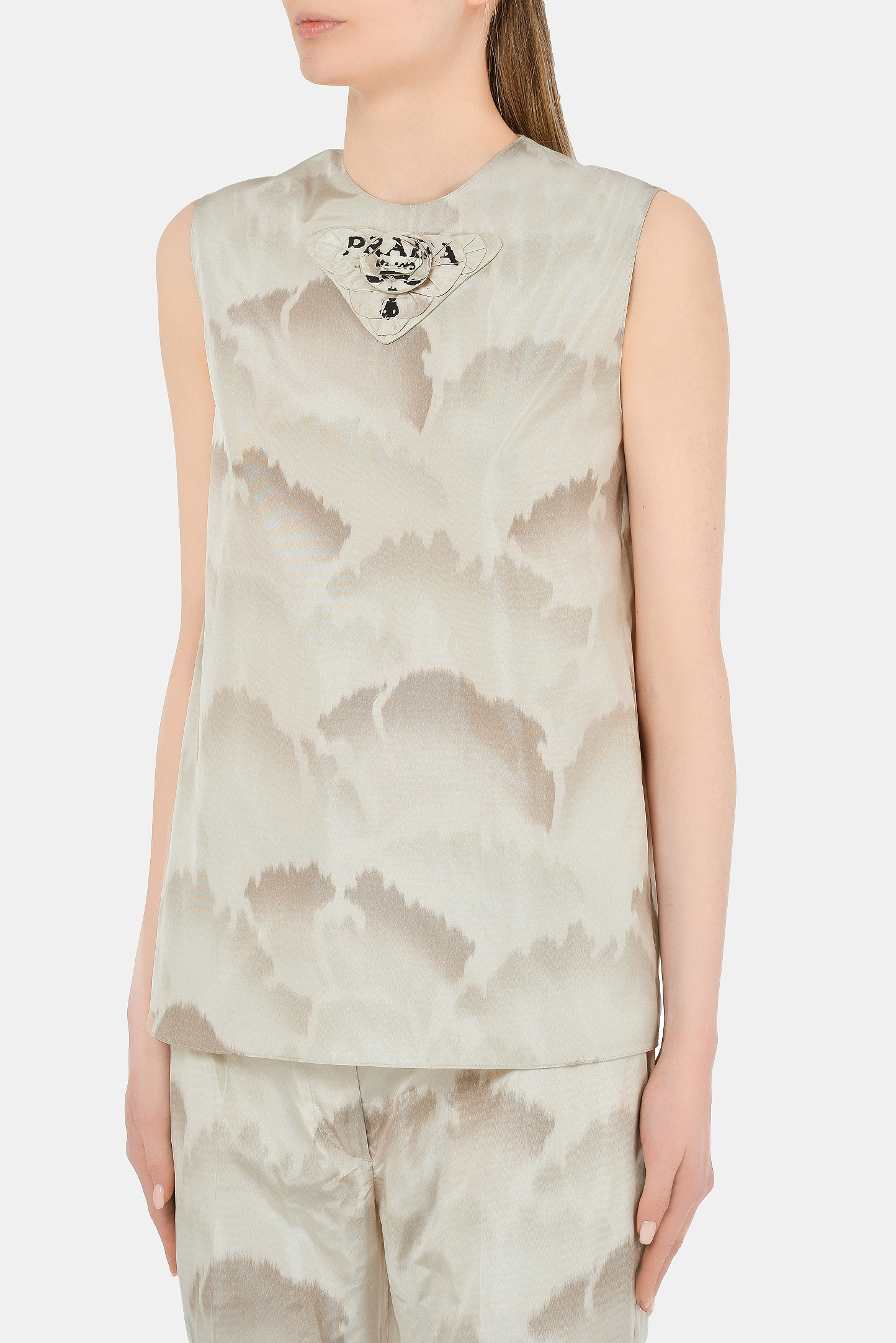 Блуза PRADA P921IR S, цвет: Бежевый, Женский