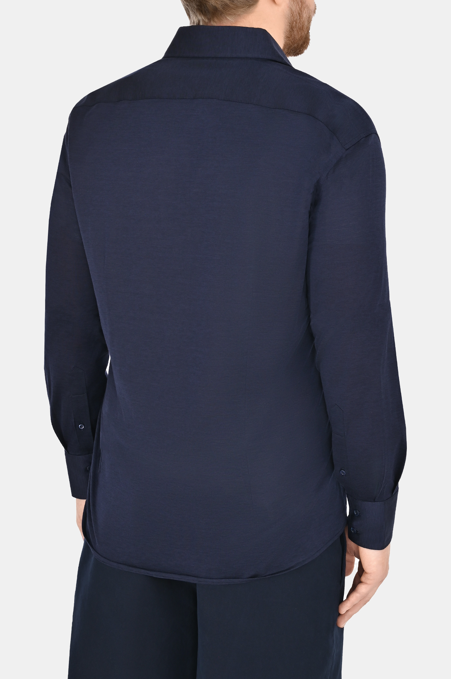 Рубашка BRUNELLO  CUCINELLI MD8216686, цвет: Темно-синий, Мужской