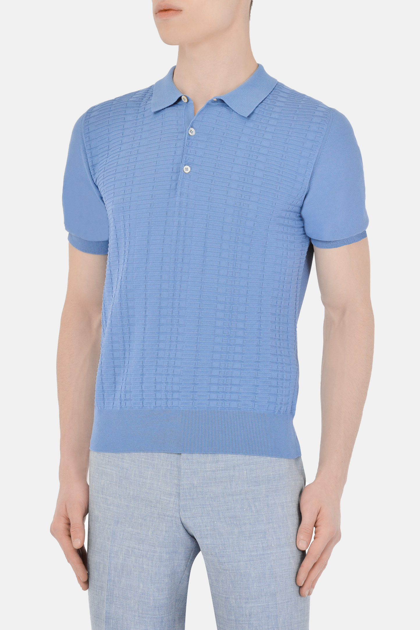 Джемпер (Поло) CANALI MK01131/430, цвет: Голубой, Мужской