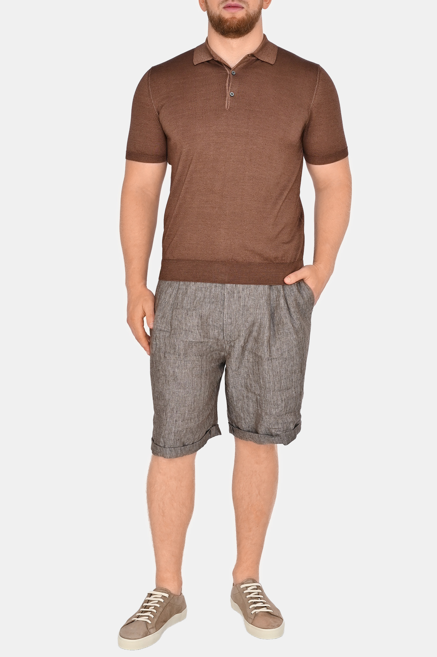 Шорты BRUNELLO  CUCINELLI MH251U0020, цвет: Коричневый, Мужской