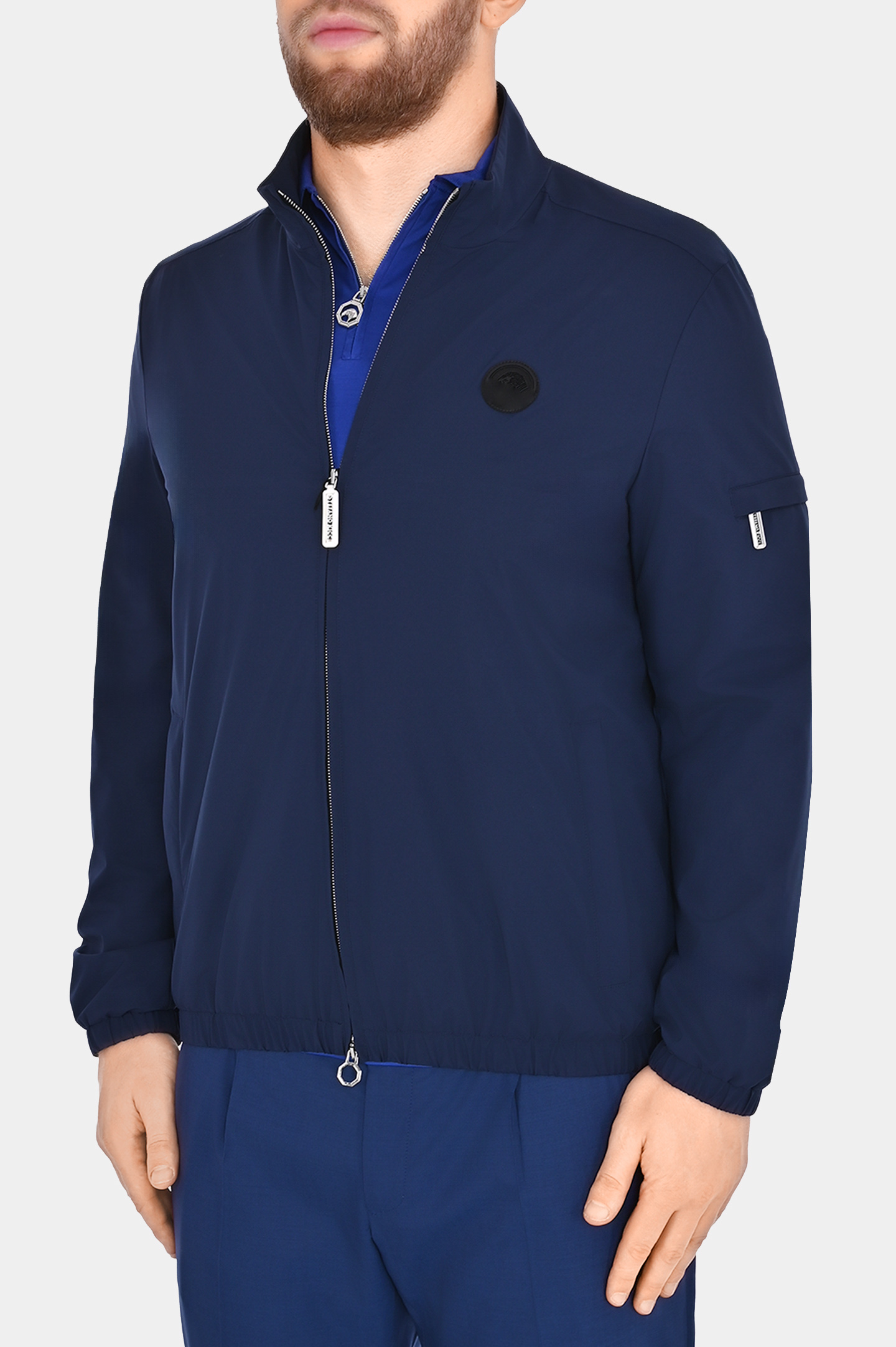 Куртка из полиэстера с логотипом STEFANO RICCI M6J4100010 PL001H/1/SAC64, цвет: Темно-синий, Мужской