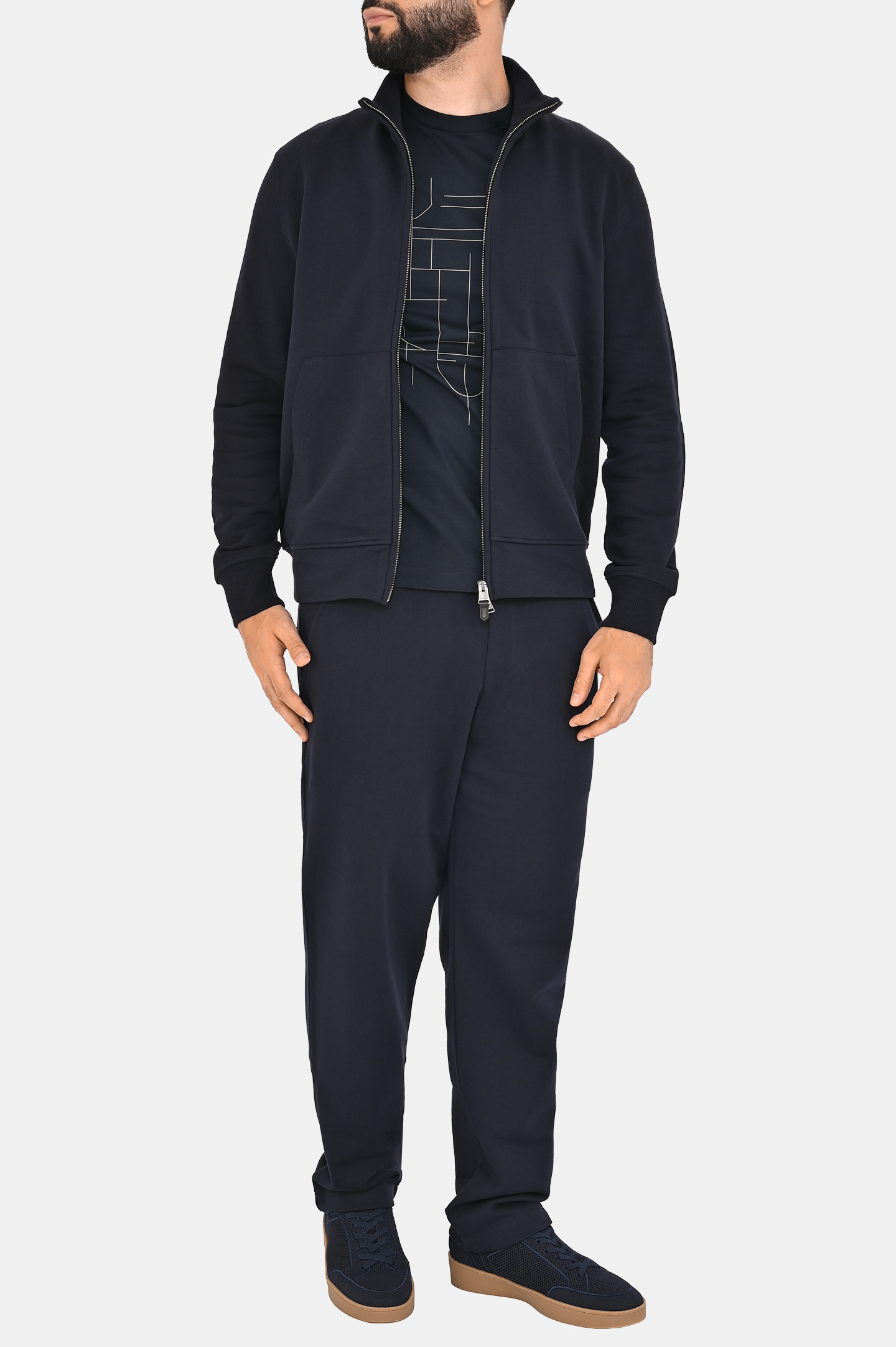 Футболка CANALI MJ02254 T0806, цвет: Темно-синий, Мужской