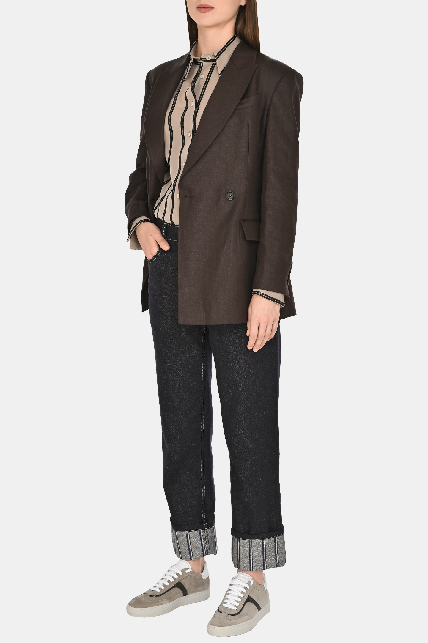 Жакет BRUNELLO  CUCINELLI ML1427261, цвет: Темно-коричневый, Женский