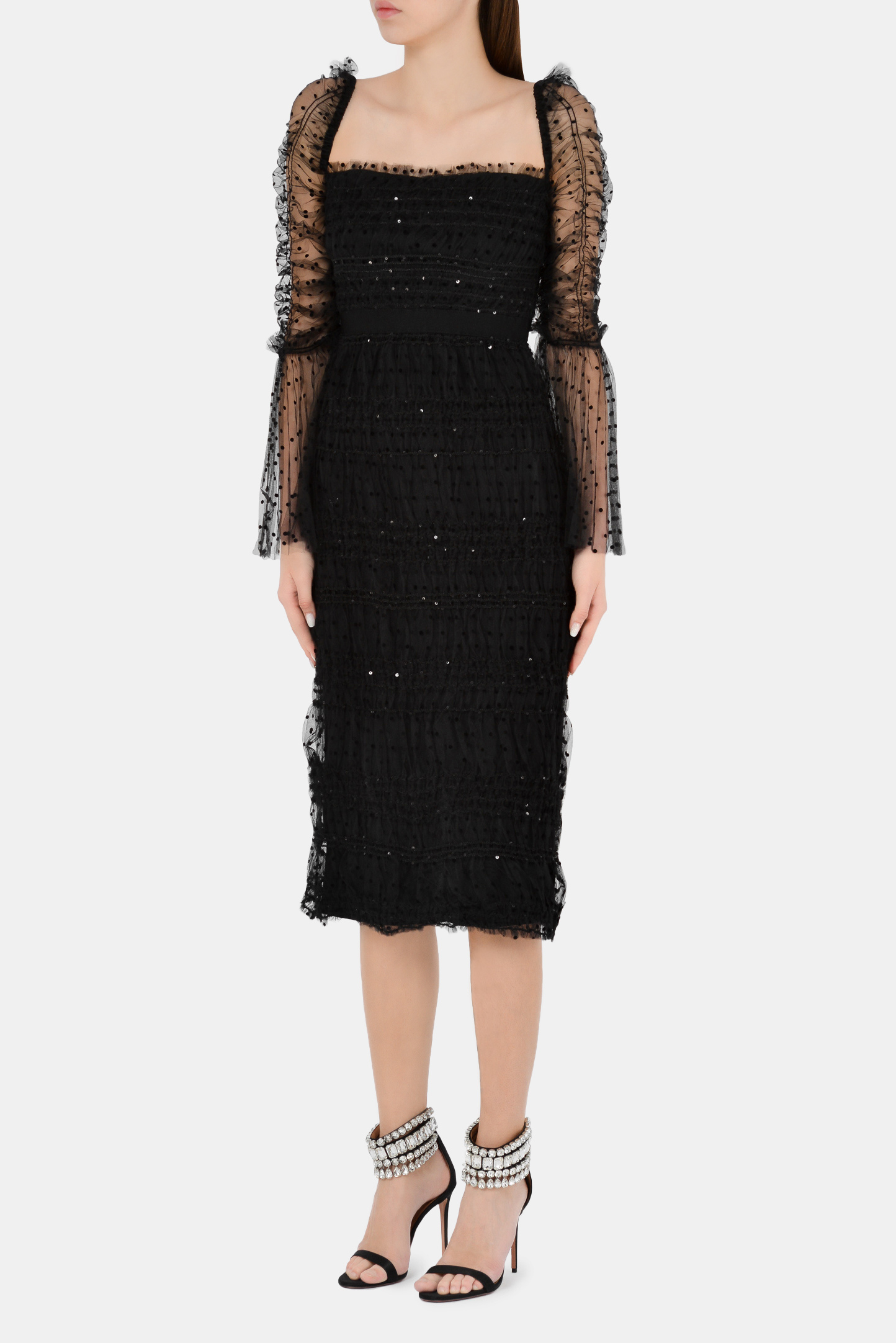 Платье SELF PORTRAIT RS21-137, цвет: Черный, Женский