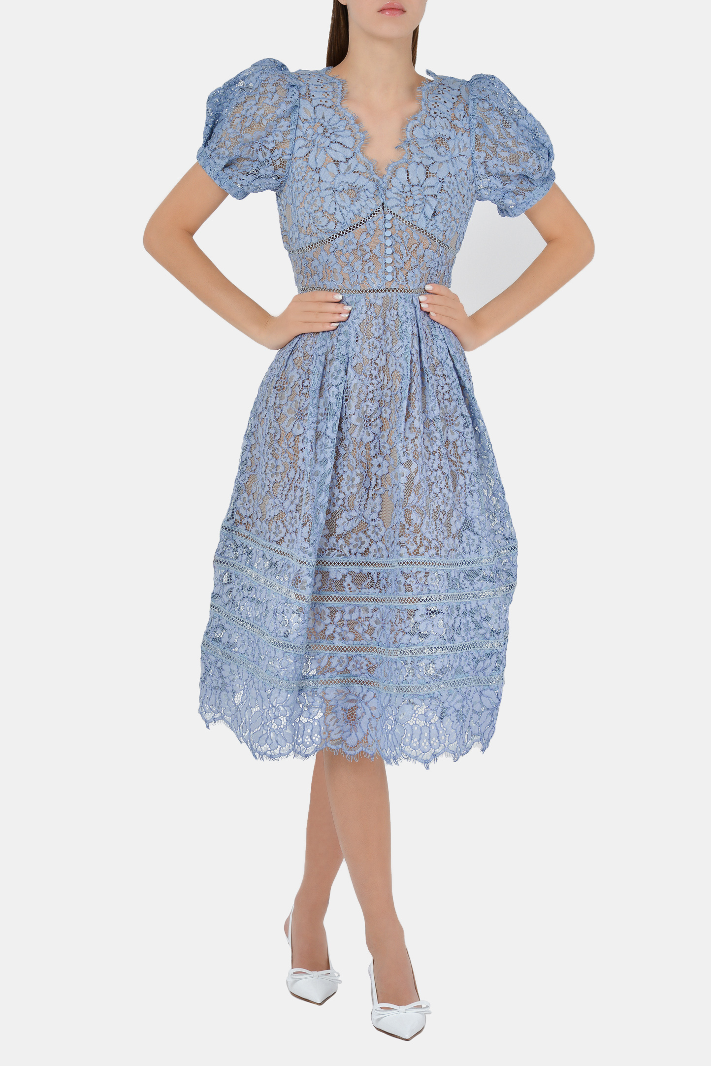 Платье SELF PORTRAIT RS21-035B, цвет: Голубой, Женский