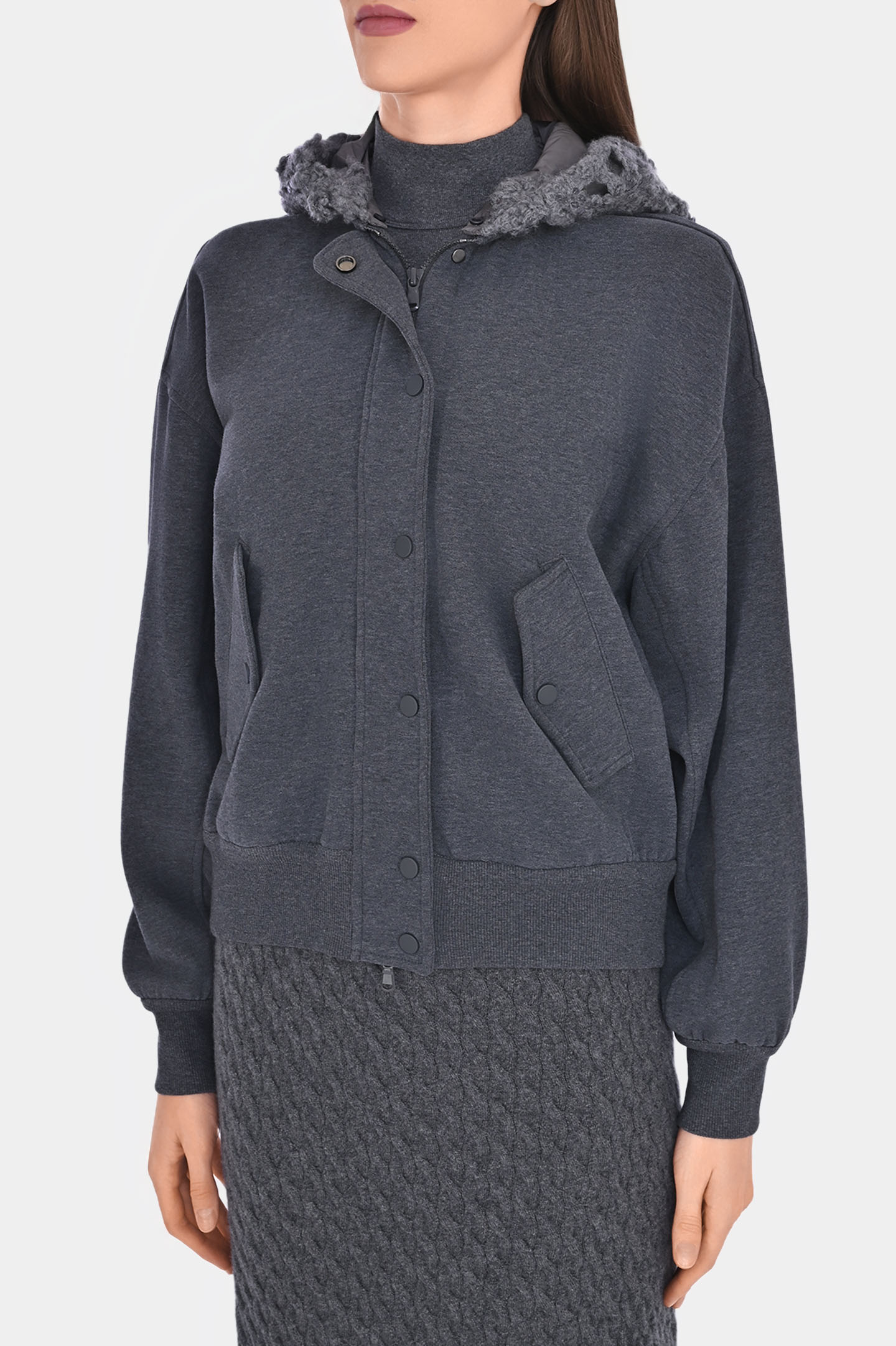 Куртка BRUNELLO  CUCINELLI MN05NDJ306, цвет: Темно-серый, Женский