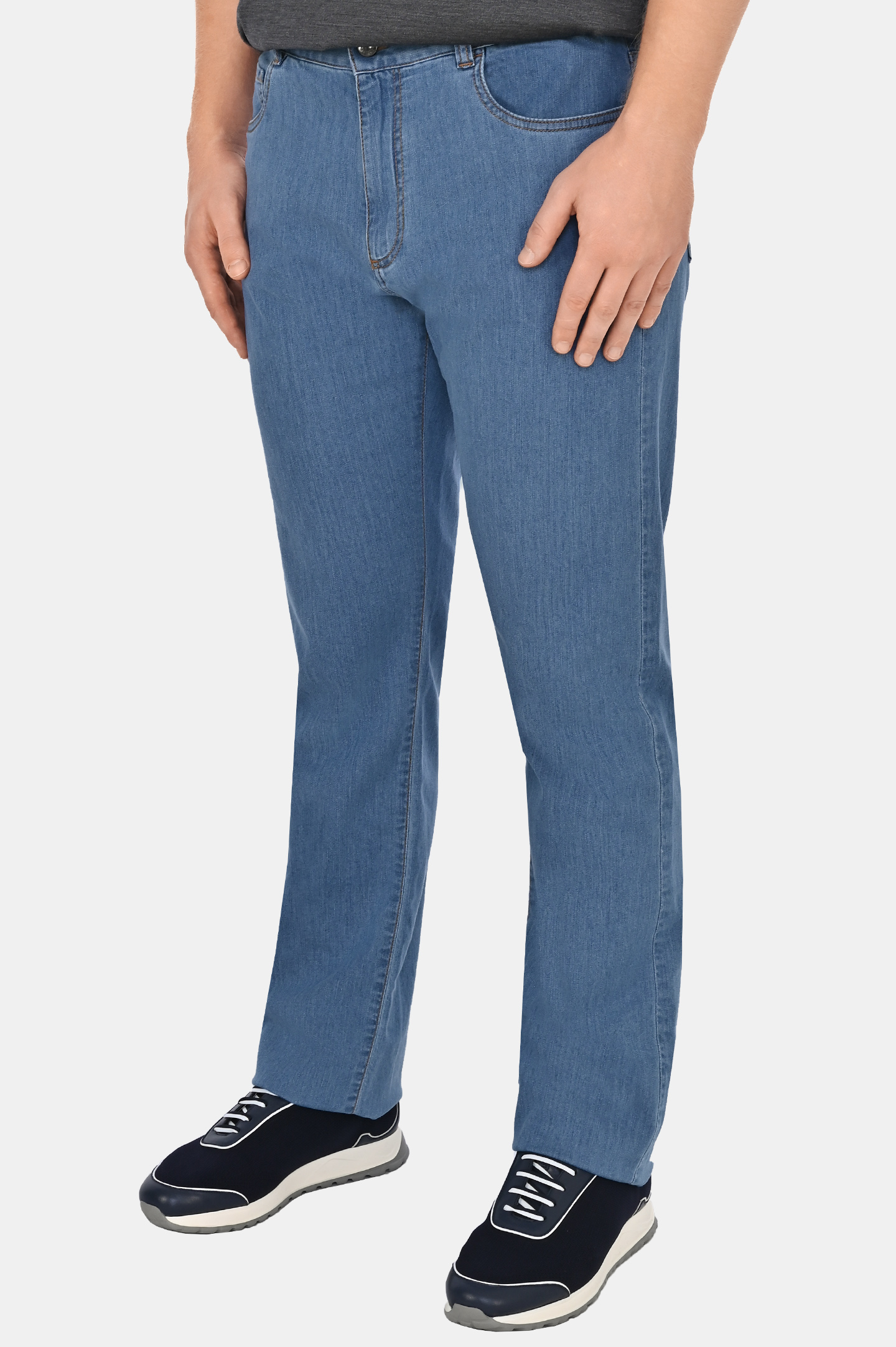 Прямые базовые джинсы CANALI PD00400 91700, цвет: Голубой, Мужской