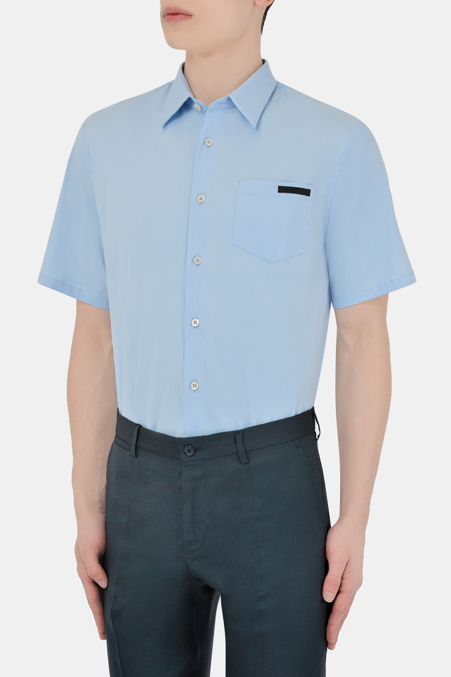 Рубашка PRADA UCS293 S 192, цвет: Голубой, Мужской