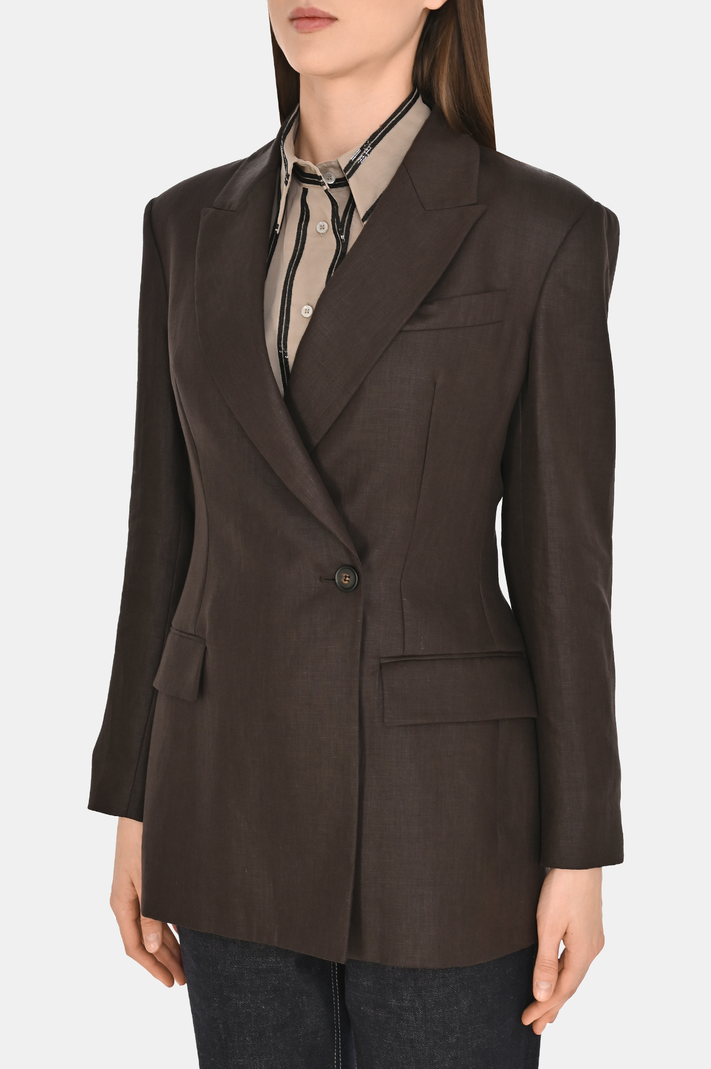 Жакет BRUNELLO  CUCINELLI ML1427261, цвет: Темно-коричневый, Женский