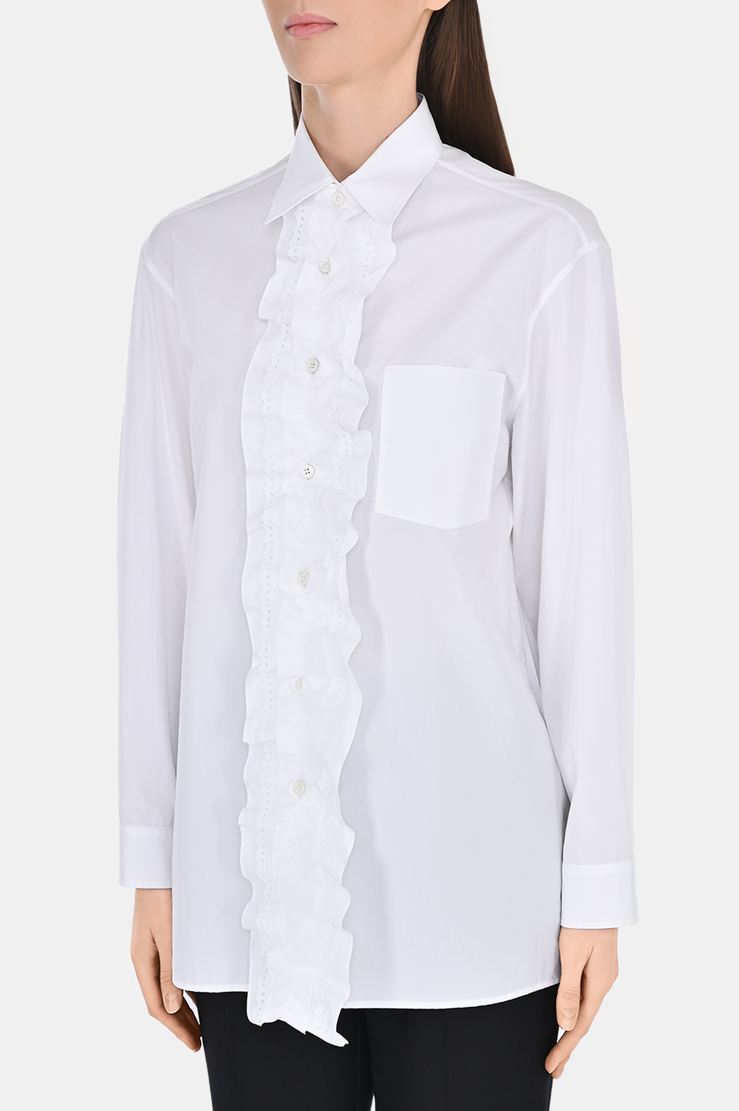 Блуза PRADA P407G S, цвет: Белый, Женский
