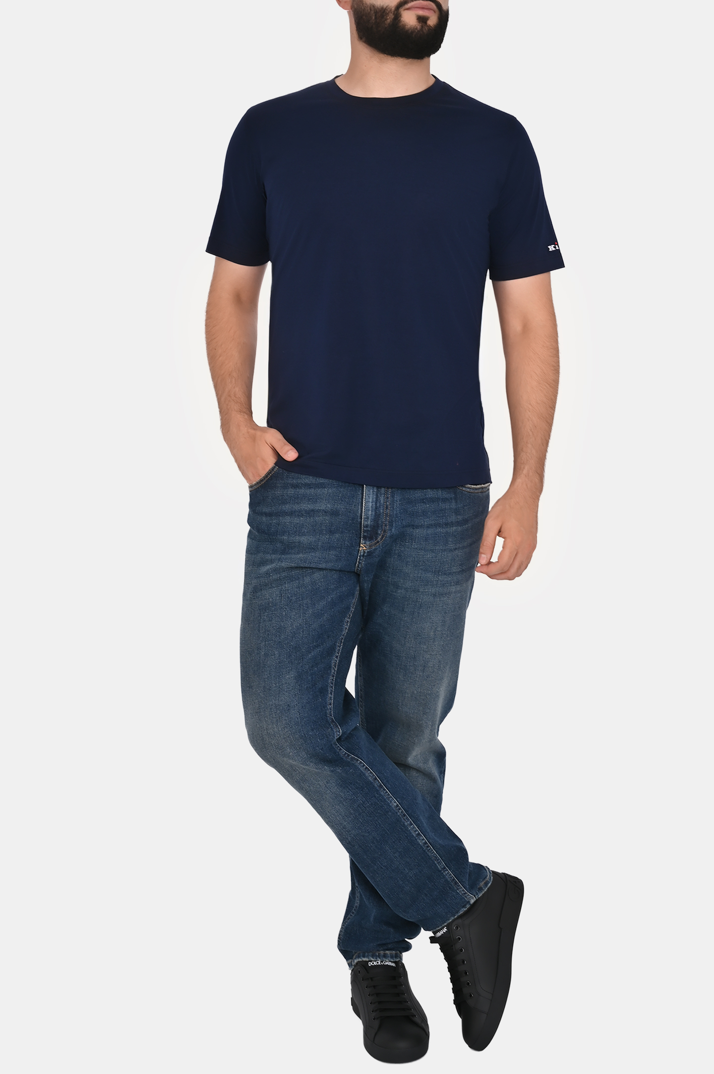Футболка KITON UMK0721769S, цвет: Темно-синий, Мужской