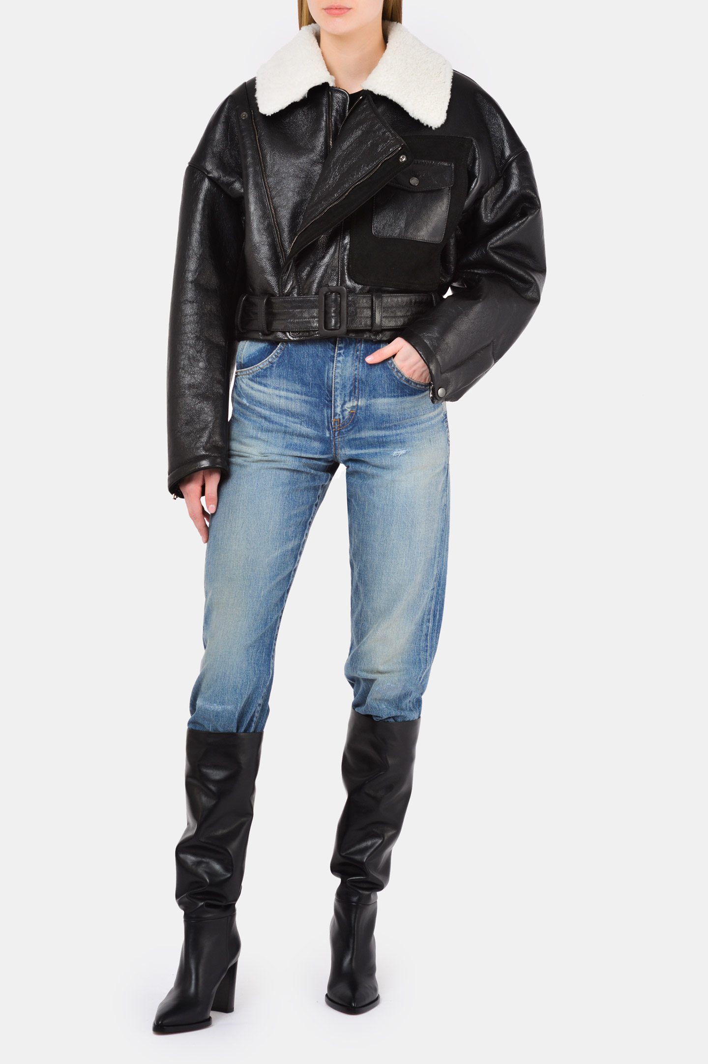 Джинсы SAINT LAURENT 635895 Y945P, цвет: Синий, Женский