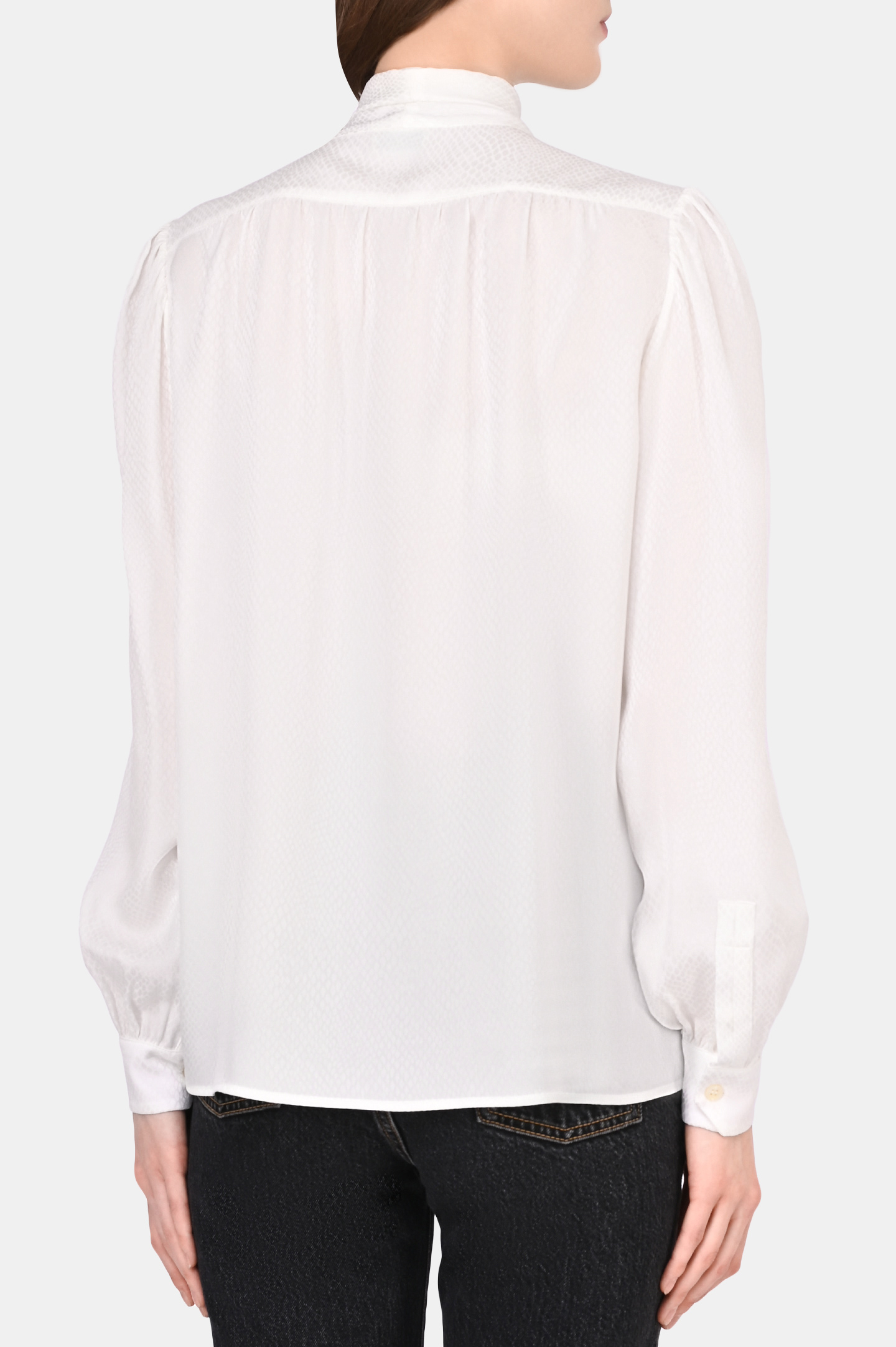 Блуза SAINT LAURENT 669023 Y6D34, цвет: Белый, Женский